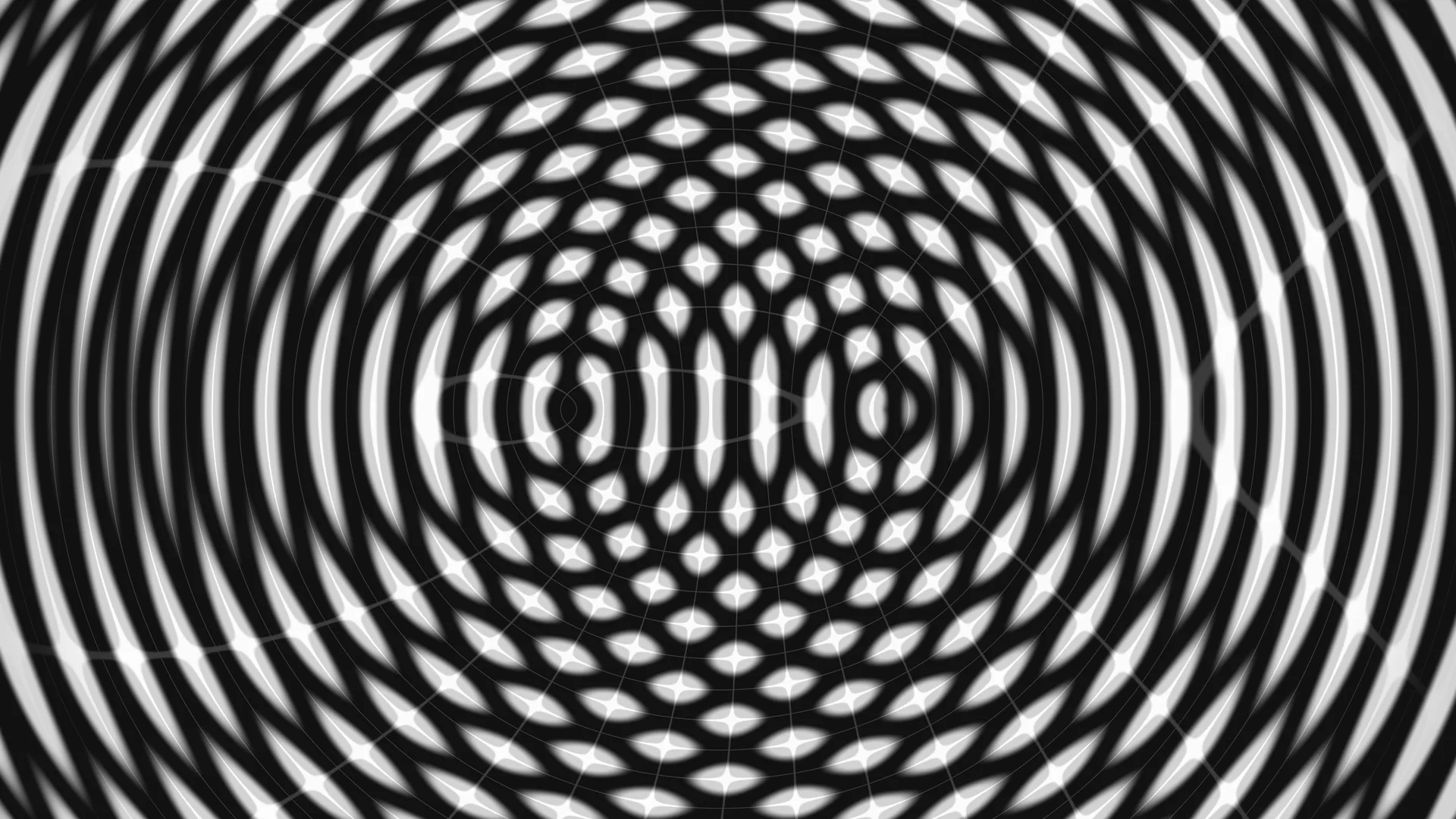 Monochrome concentric lattice of light — concentric rings wallpaper at 3840x2160