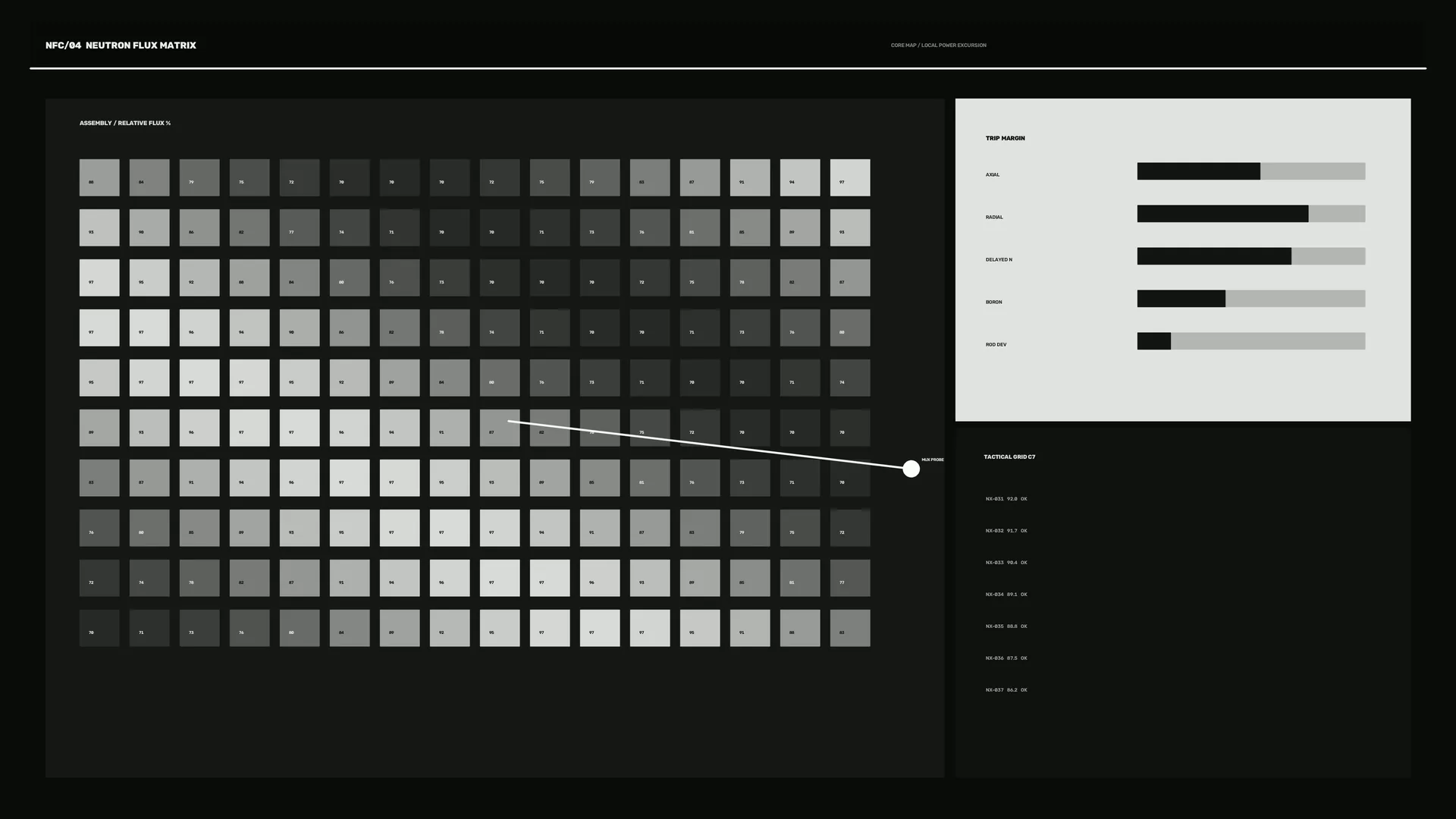Neutron flux matrix in monochrome grid form — neutron flux wallpaper at 3840x2160