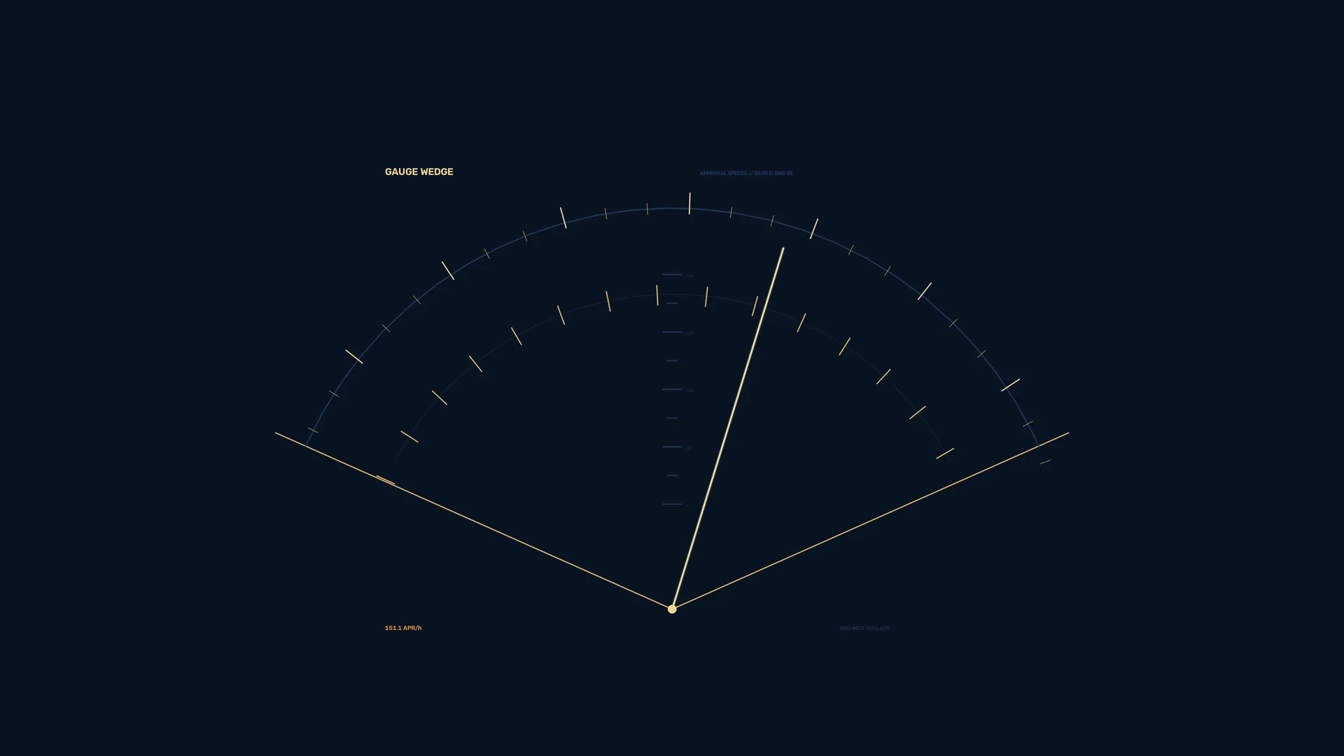 Gauge wedge with luminous radial lines — gauge wallpaper at 3840x2160