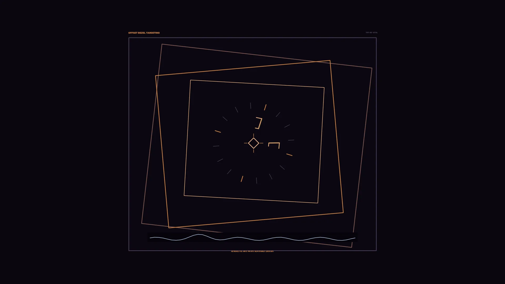 Rotated wireframe squares with a central compass — geometric wallpaper at 3840x2160