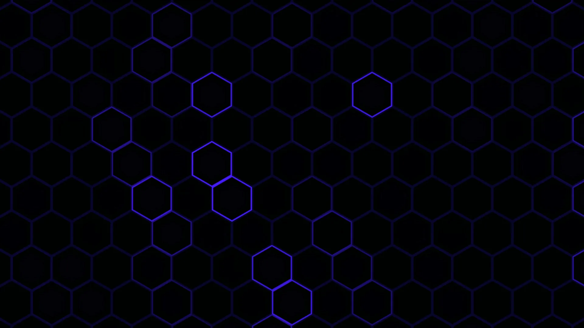 Electric blue hexagon lattice on black — hexagon wallpaper at 3840x2160