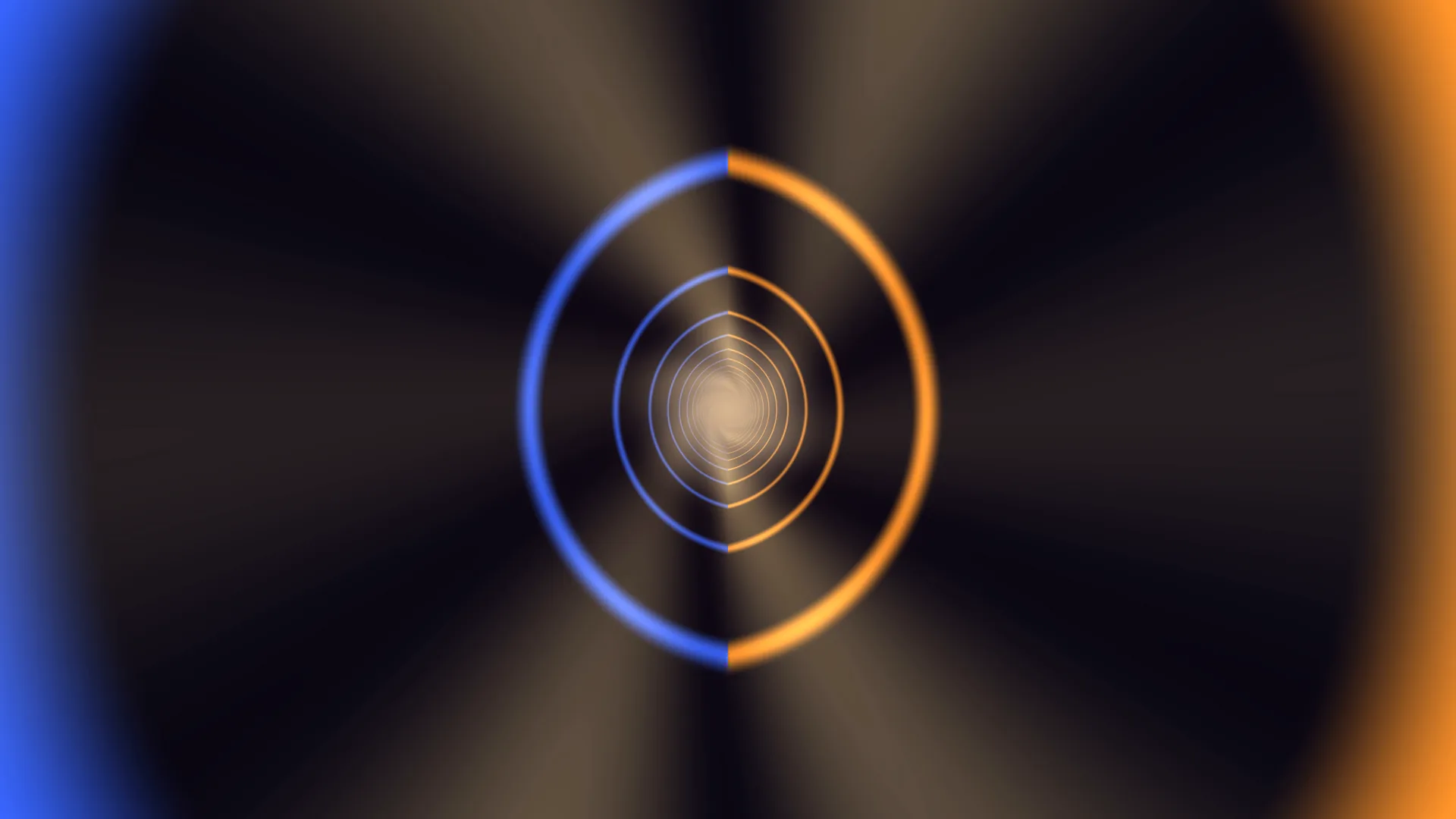 Blue and amber concentric rings in dark space — concentric rings wallpaper at 3840x2160