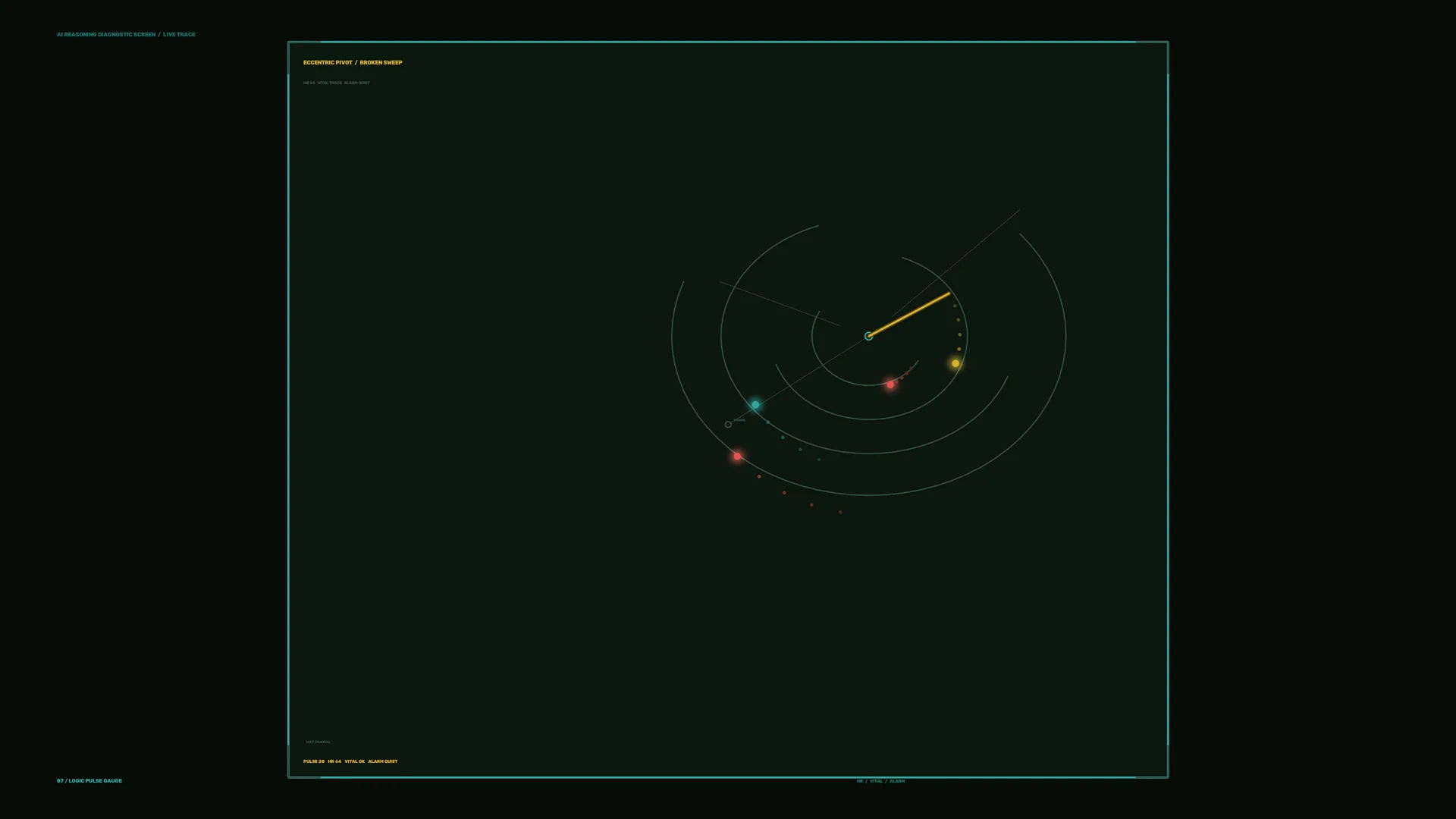 Orbital radar diagram with luminous signal points — orbital diagram wallpaper at 3840x2160