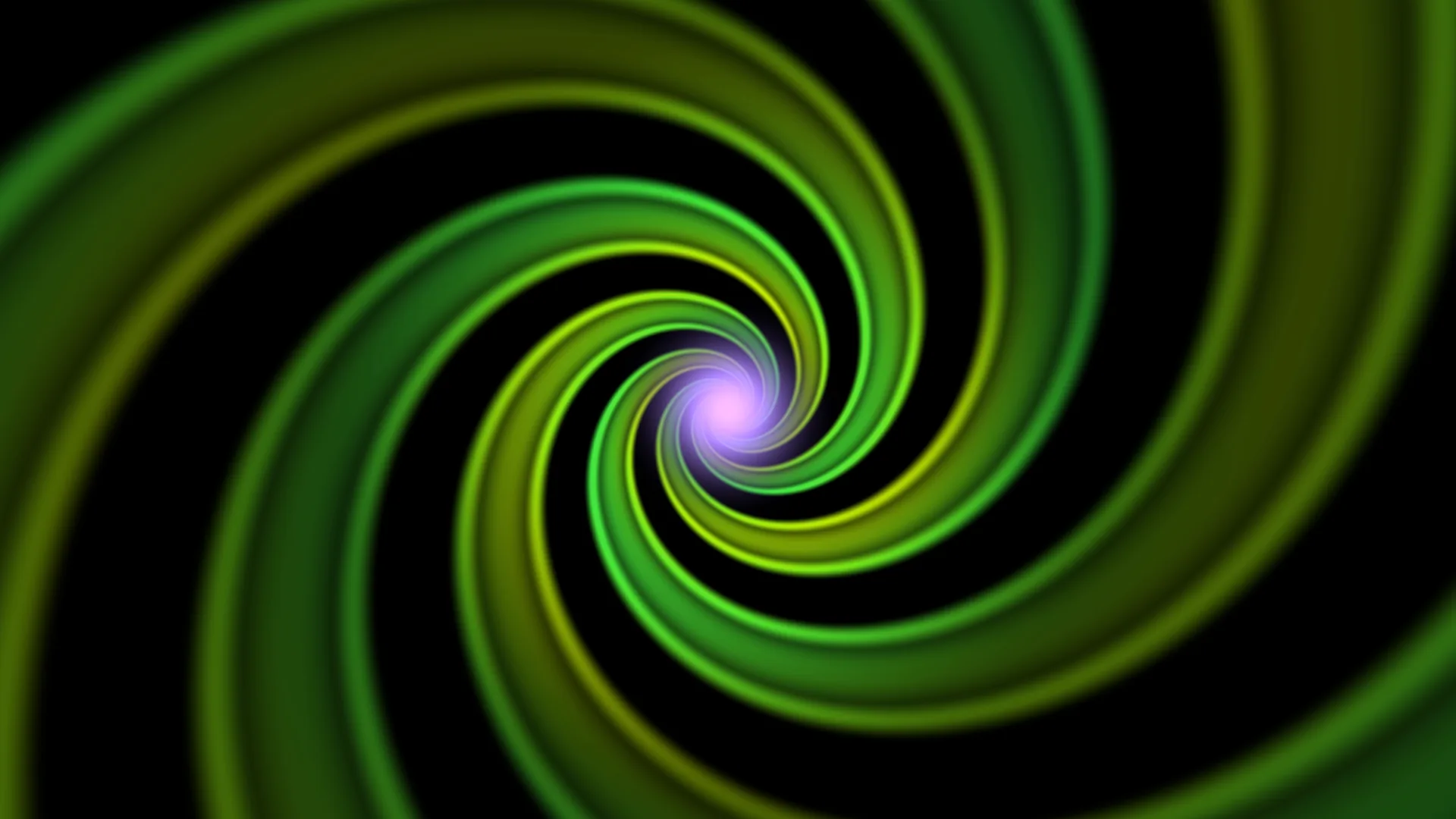 Green spiral with violet luminous center — green spiral wallpaper at 3840x2160