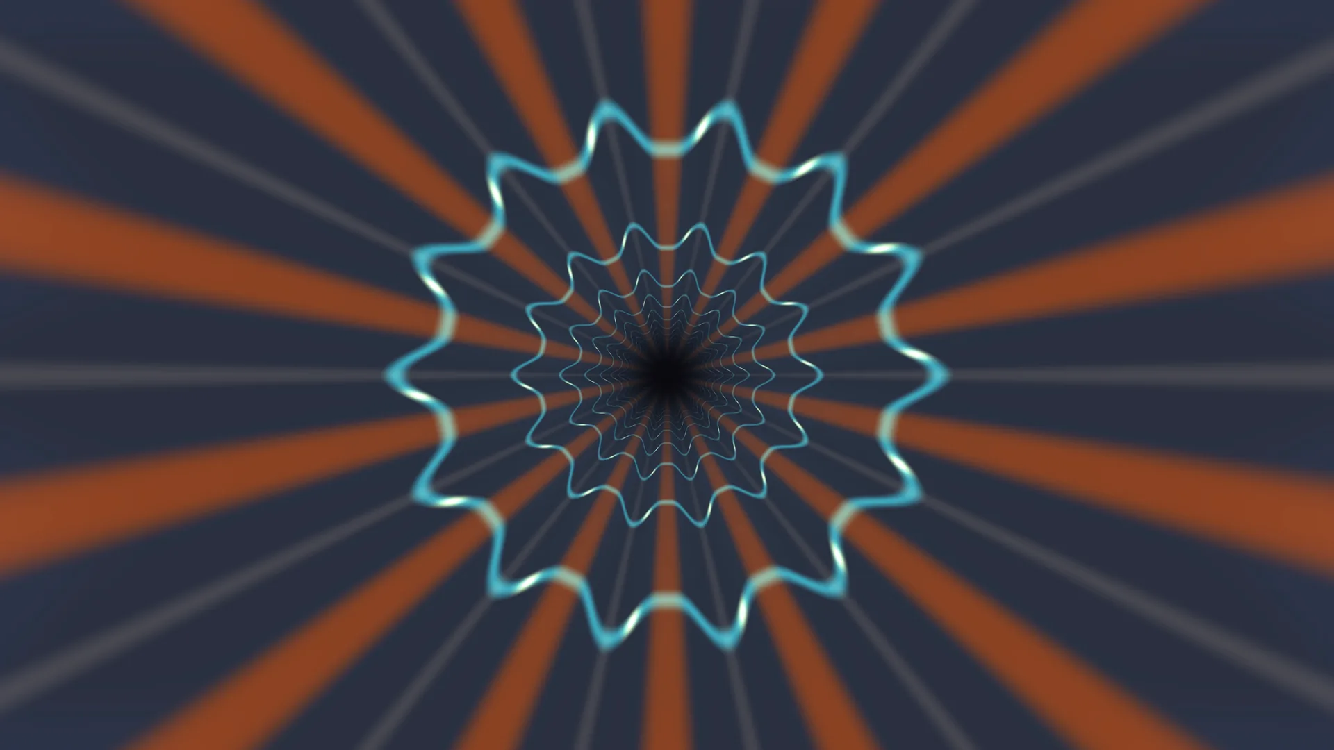 Cyan waveform in an orange radial field — abstract wallpaper at 3840x2160