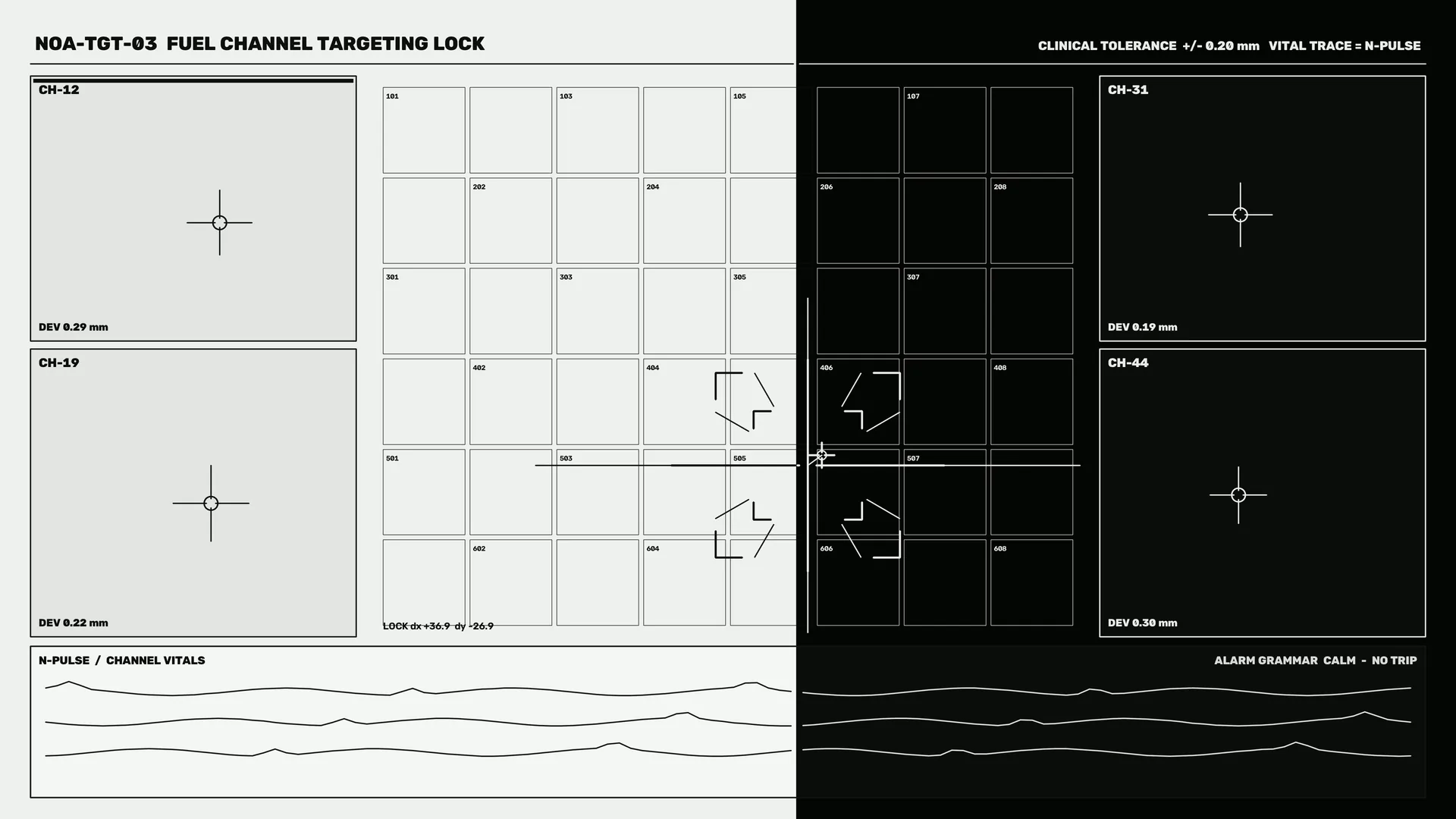Monochrome channel targeting control schematic — technical schematic wallpaper at 3840x2160