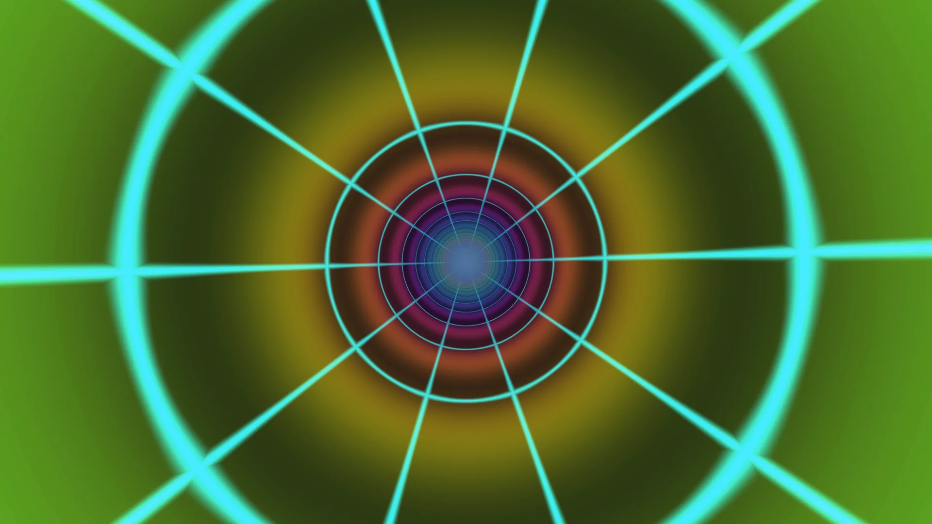 Cyan concentric geometry in a green field — concentric rings wallpaper at 3840x2160
