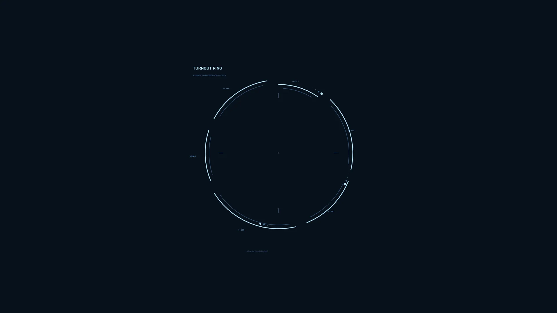 Cyan orbital interface on a midnight field — orbital interface wallpaper at 3840x2160