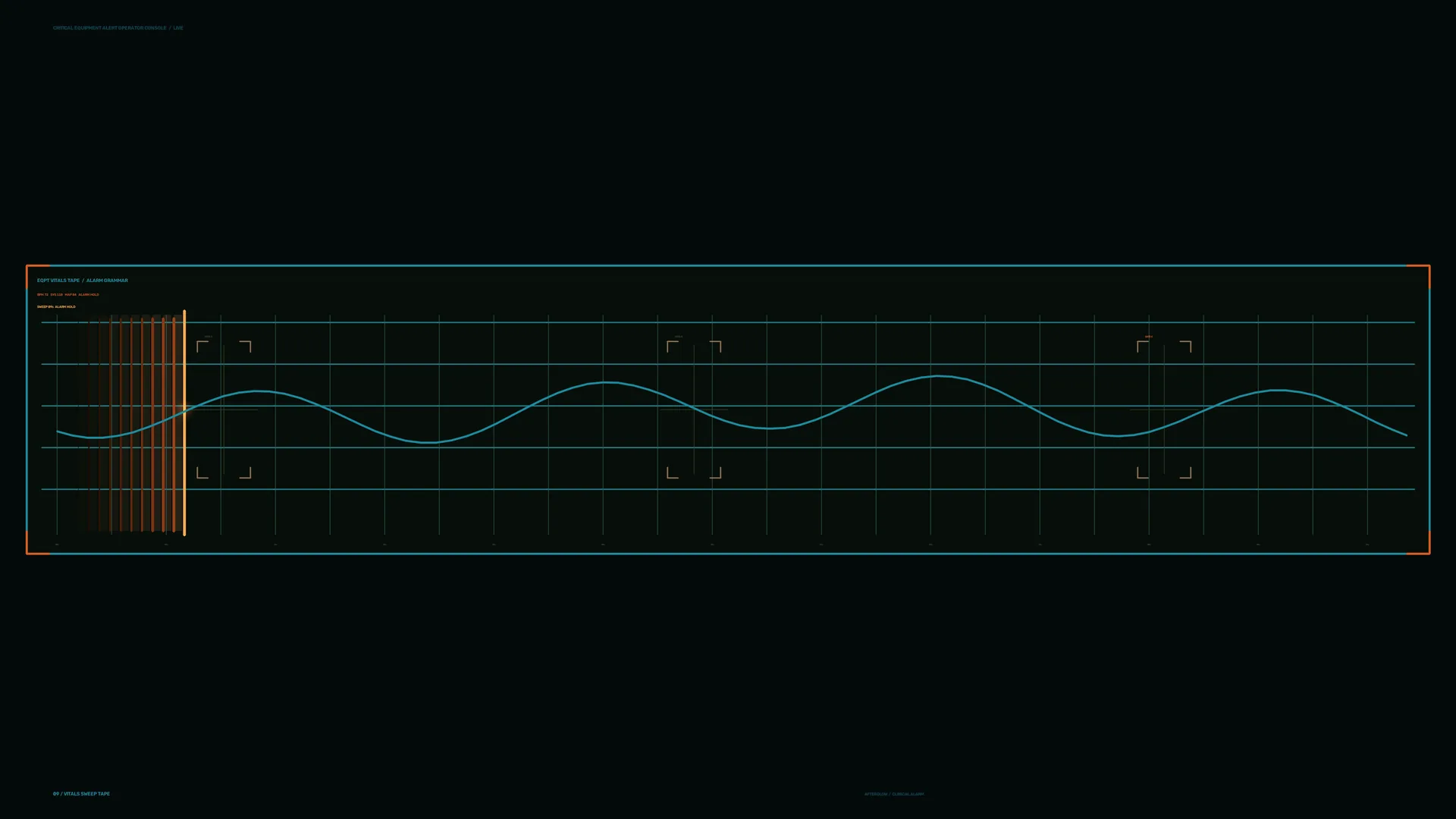 Cyan waveform on a dark technical grid — waveform wallpaper at 3840x2160