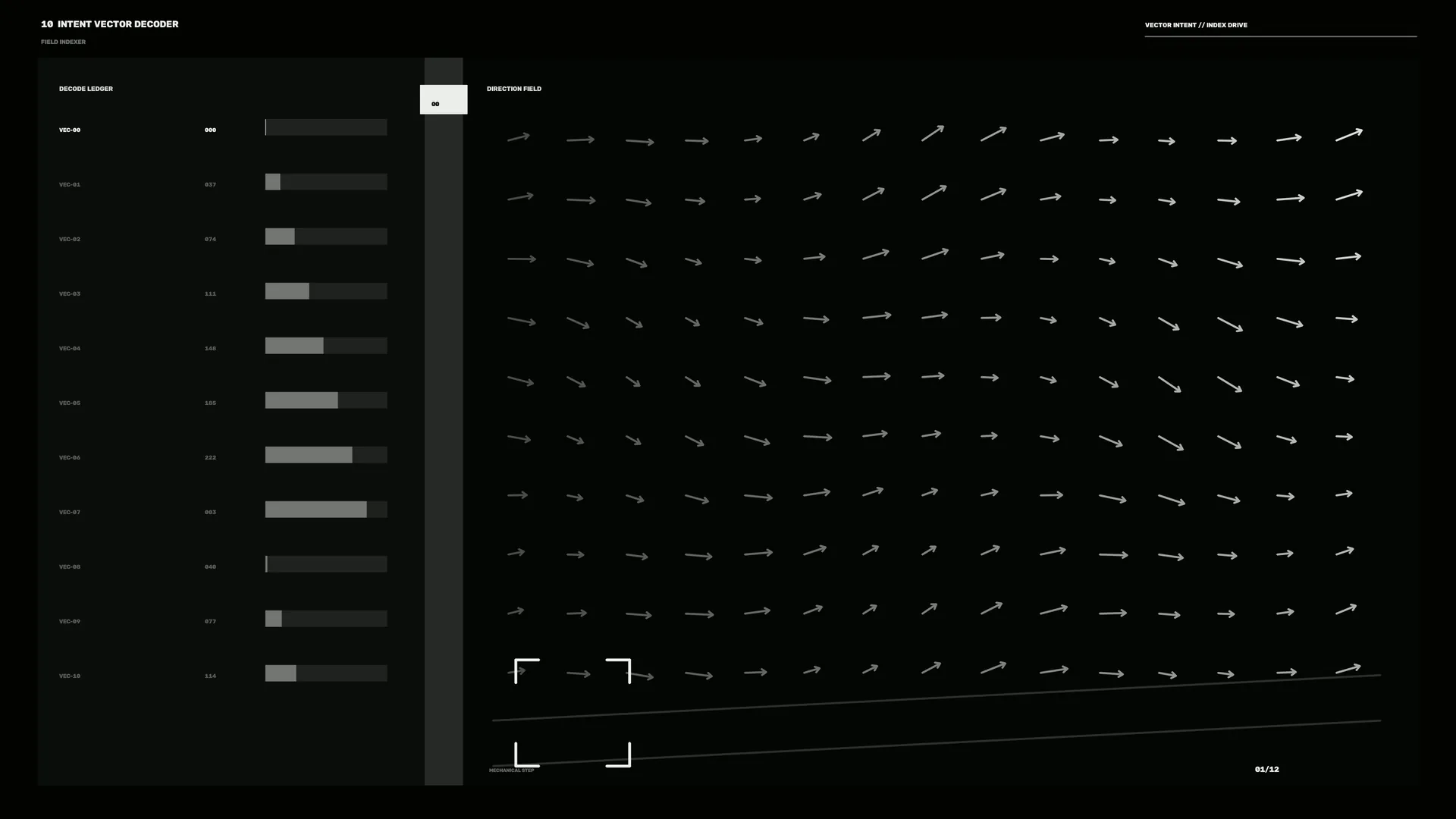 Monochrome Vector Field Interface — vector field wallpaper at 3840x2160