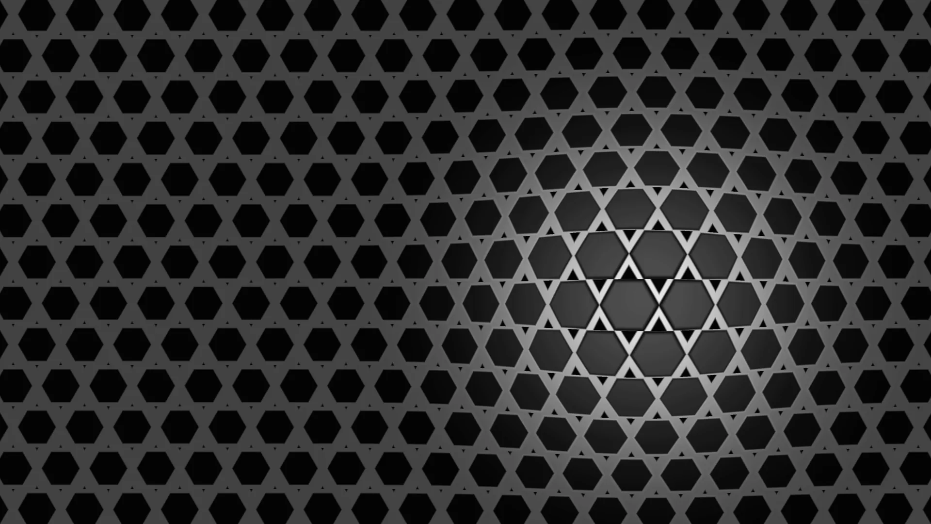 Charcoal hexagon lattice with a central glow — hexagon wallpaper at 3840x2160