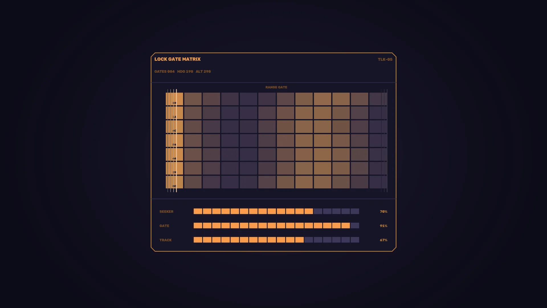 Amber Lock Gate Matrix on a Dark Field — lock gate matrix wallpaper at 3840x2160