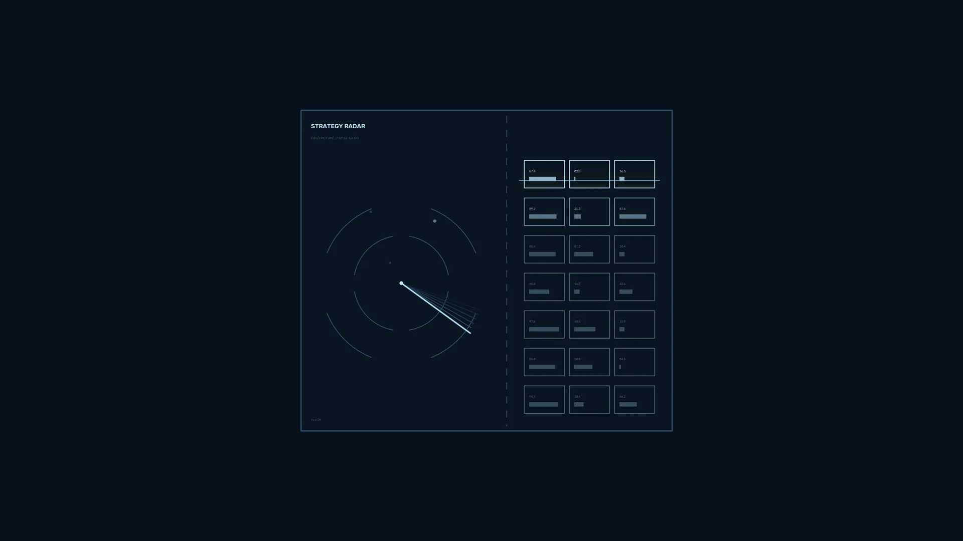 Blue Strategy Radar Interface on a Dark Field — radar wallpaper at 3840x2160