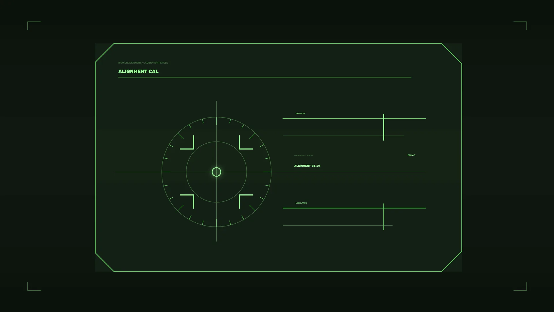 Green Alignment Reticle on a Dark Field — alignment reticle wallpaper at 3840x2160