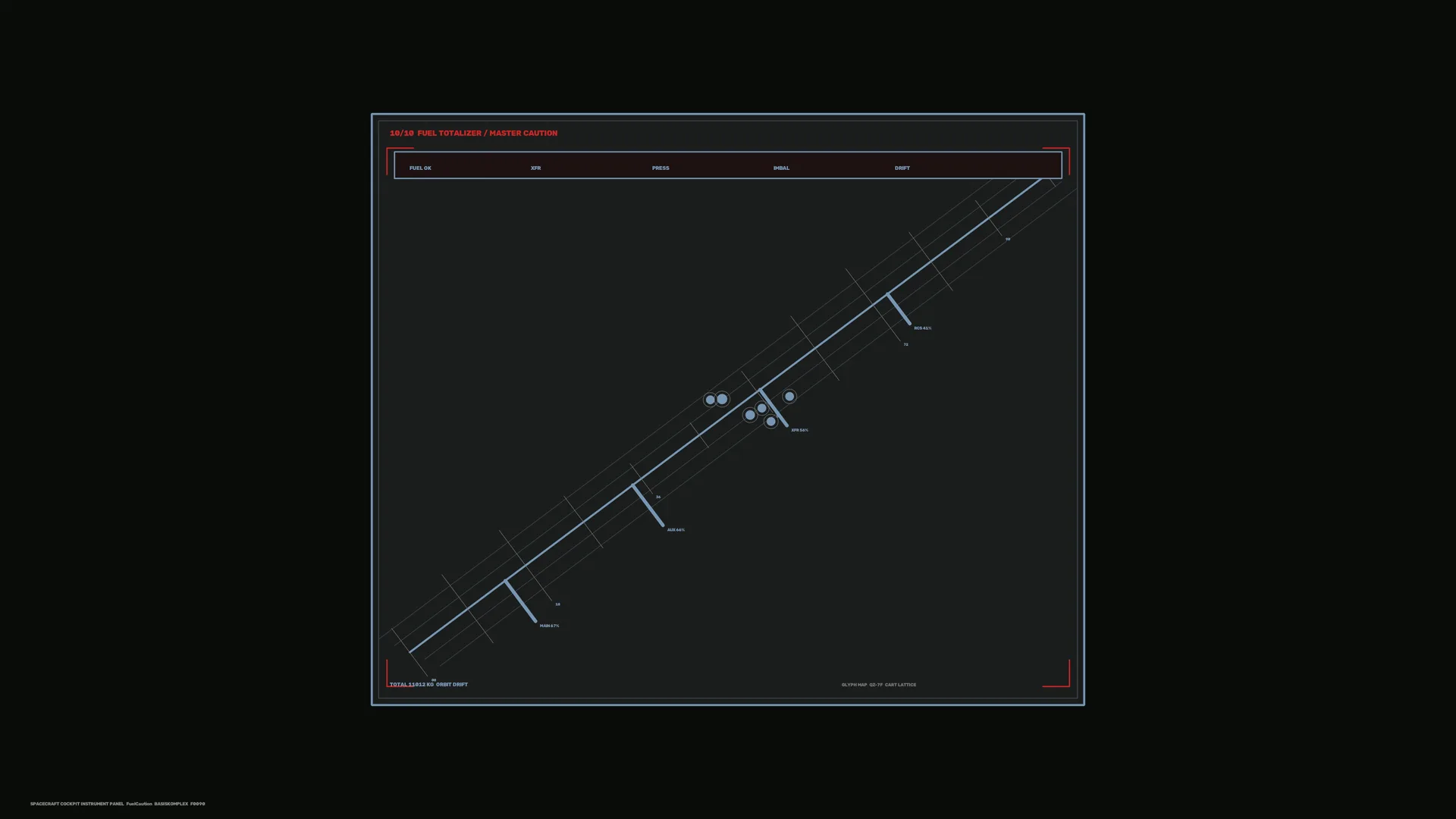 Dark orbital schematic with blue route lines — orbital schematic wallpaper at 3840x2160