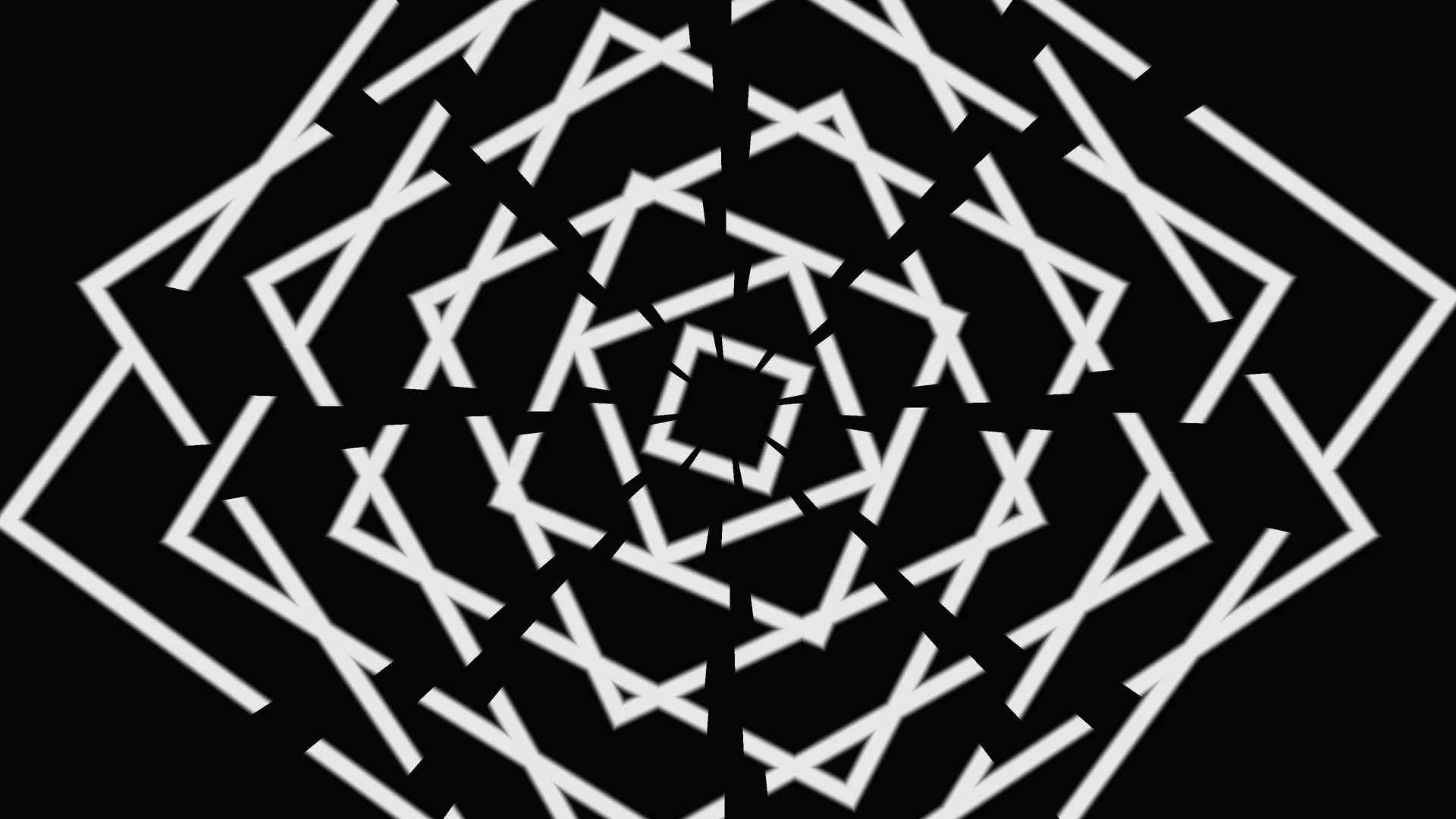 Monochrome geometry in layered angular motion — geometric wallpaper at 3840x2160