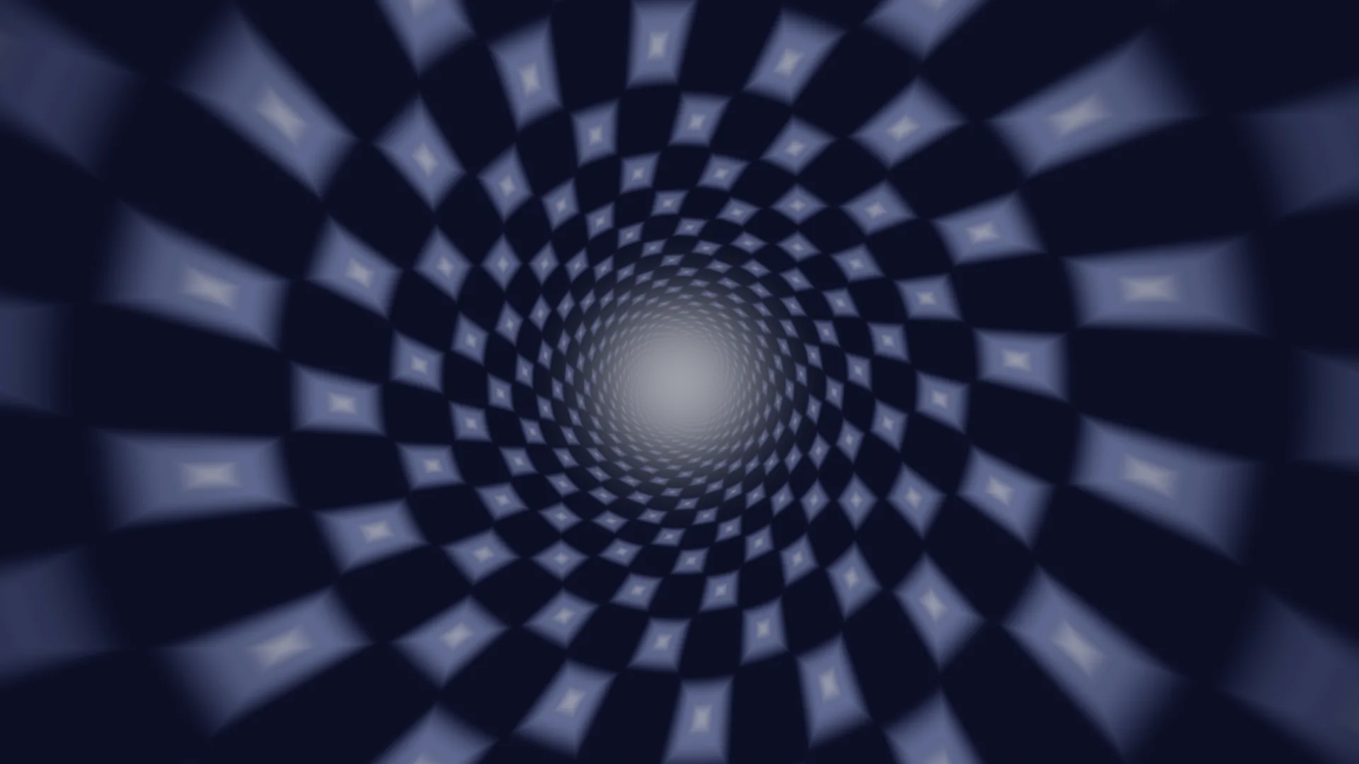 Indigo diamond spiral with a luminous centre — diamond spiral wallpaper at 3840x2160
