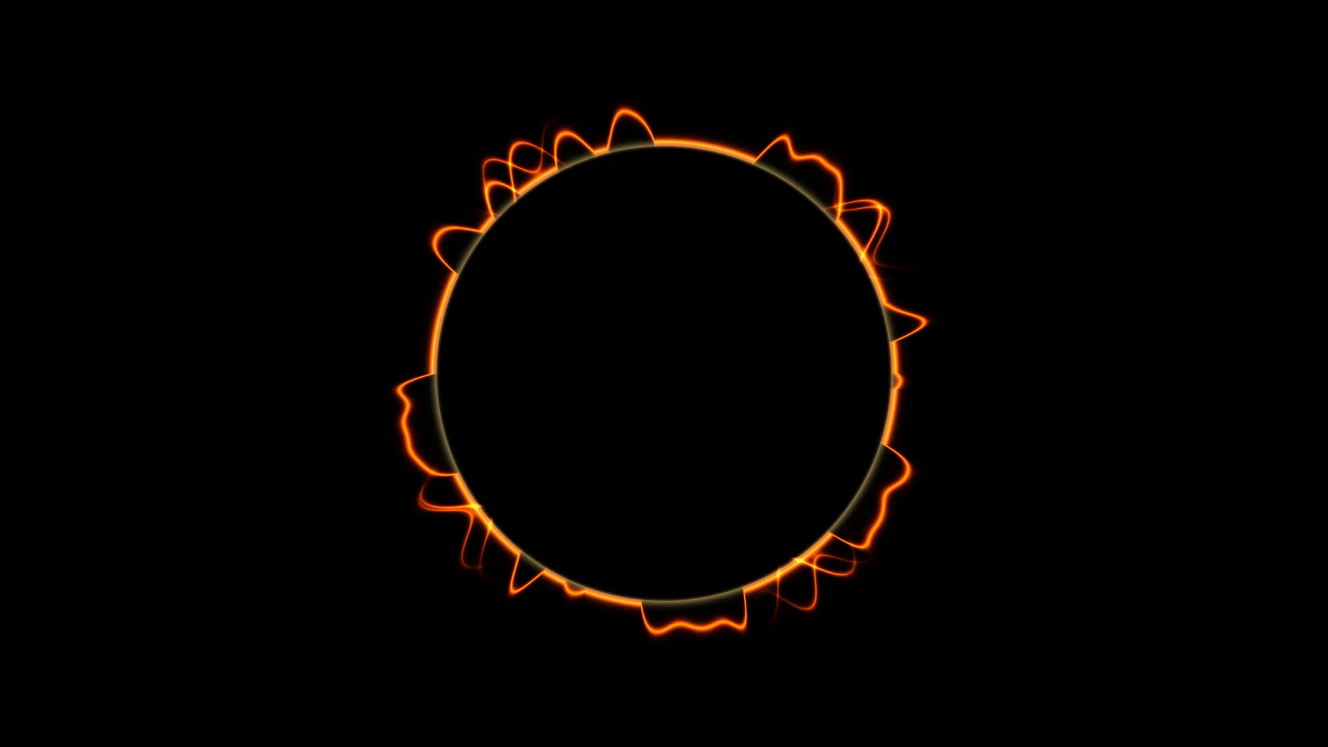 Orange Light Ring on a Field of Black — orange ring wallpaper at 3840x2160