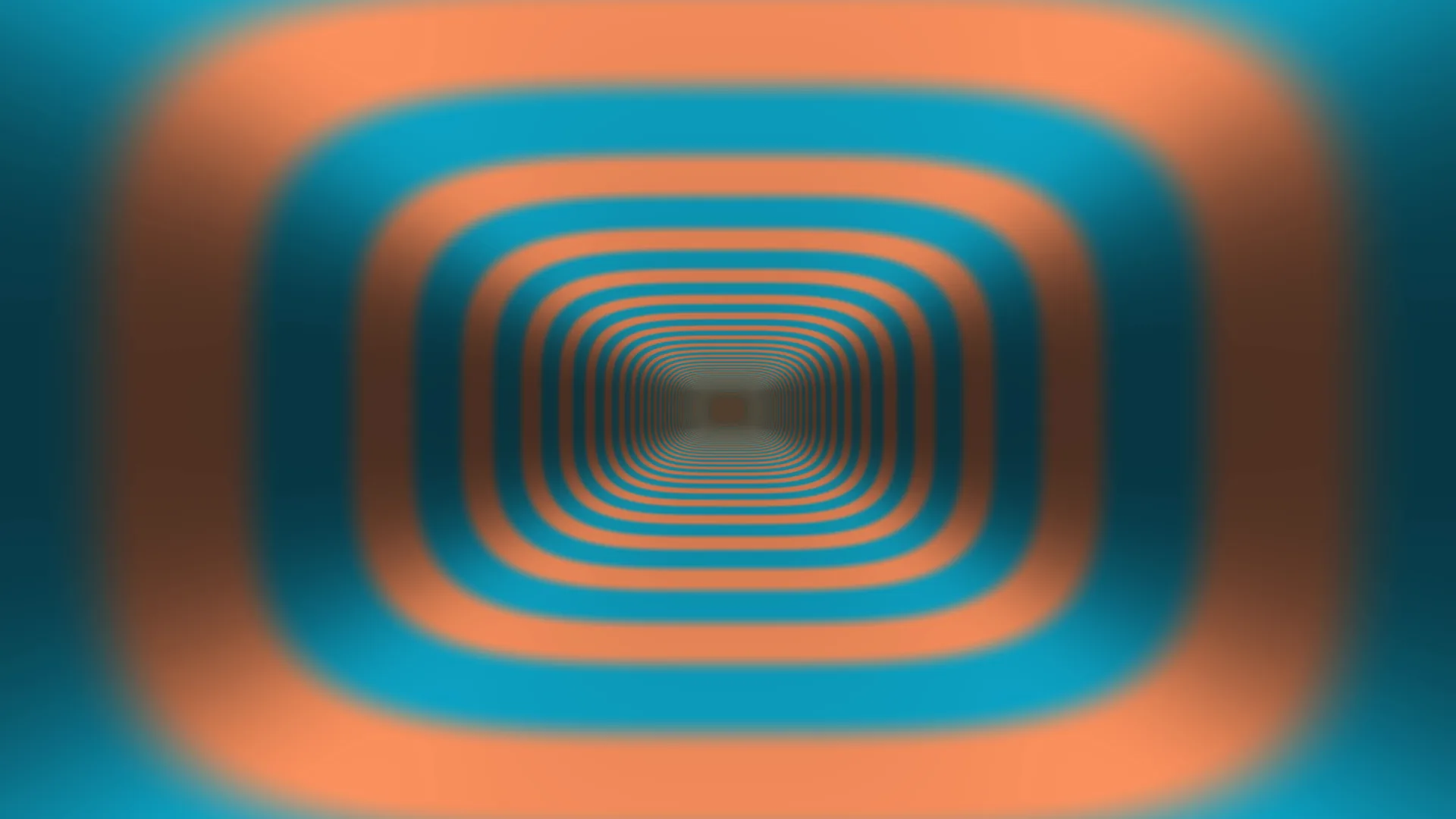 Teal and coral tunnel of rounded rectangles — concentric rectangles wallpaper at 3840x2160