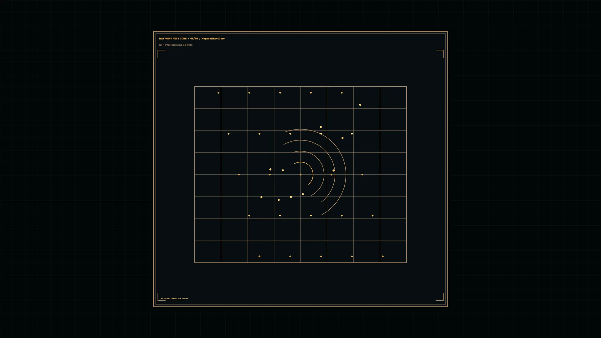 Amber Radar Geometry on a Midnight Grid — radar wallpaper at 3840x2160