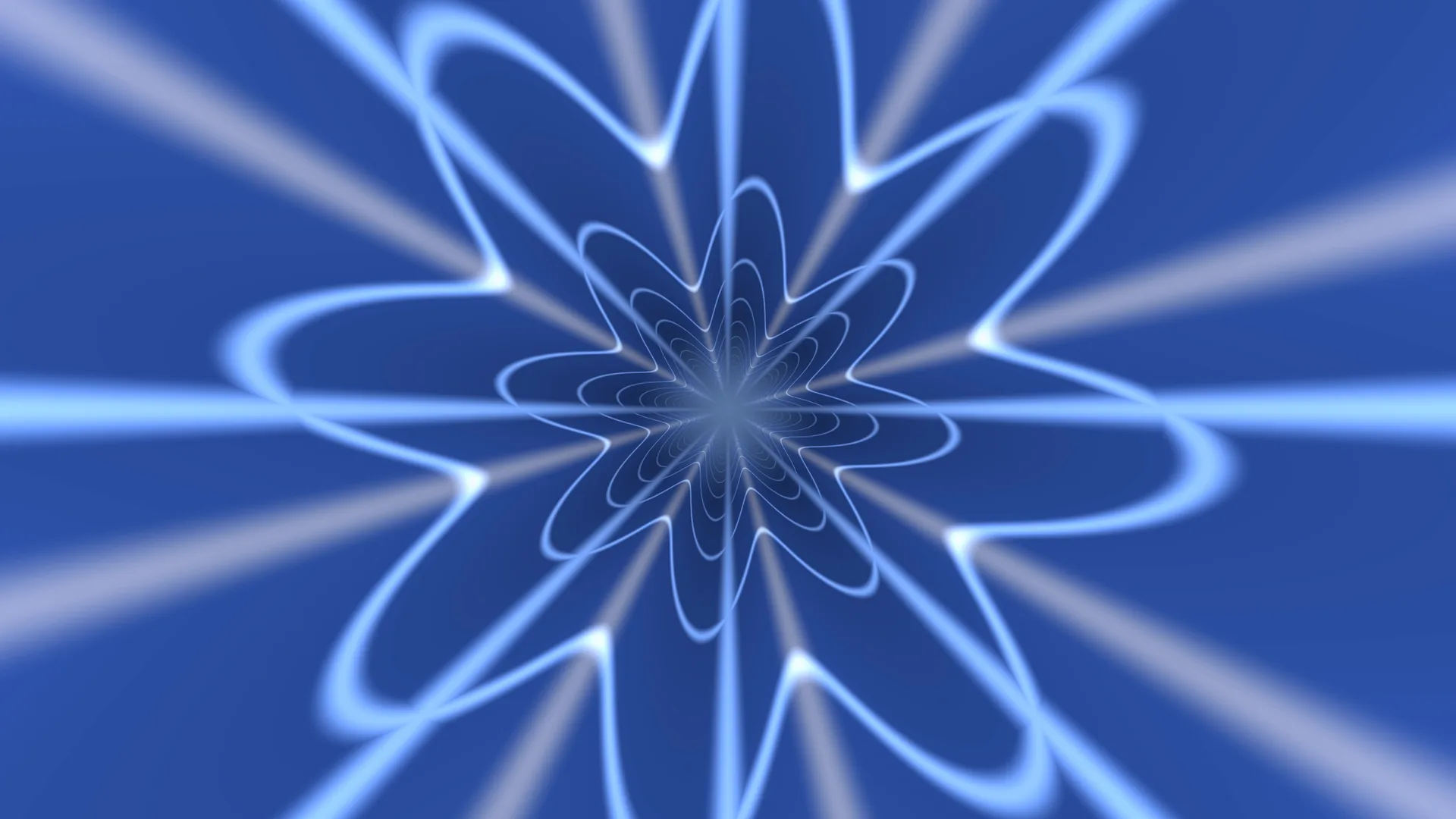 Blue radial loops around a luminous central bloom — blue wallpaper at 3840x2160