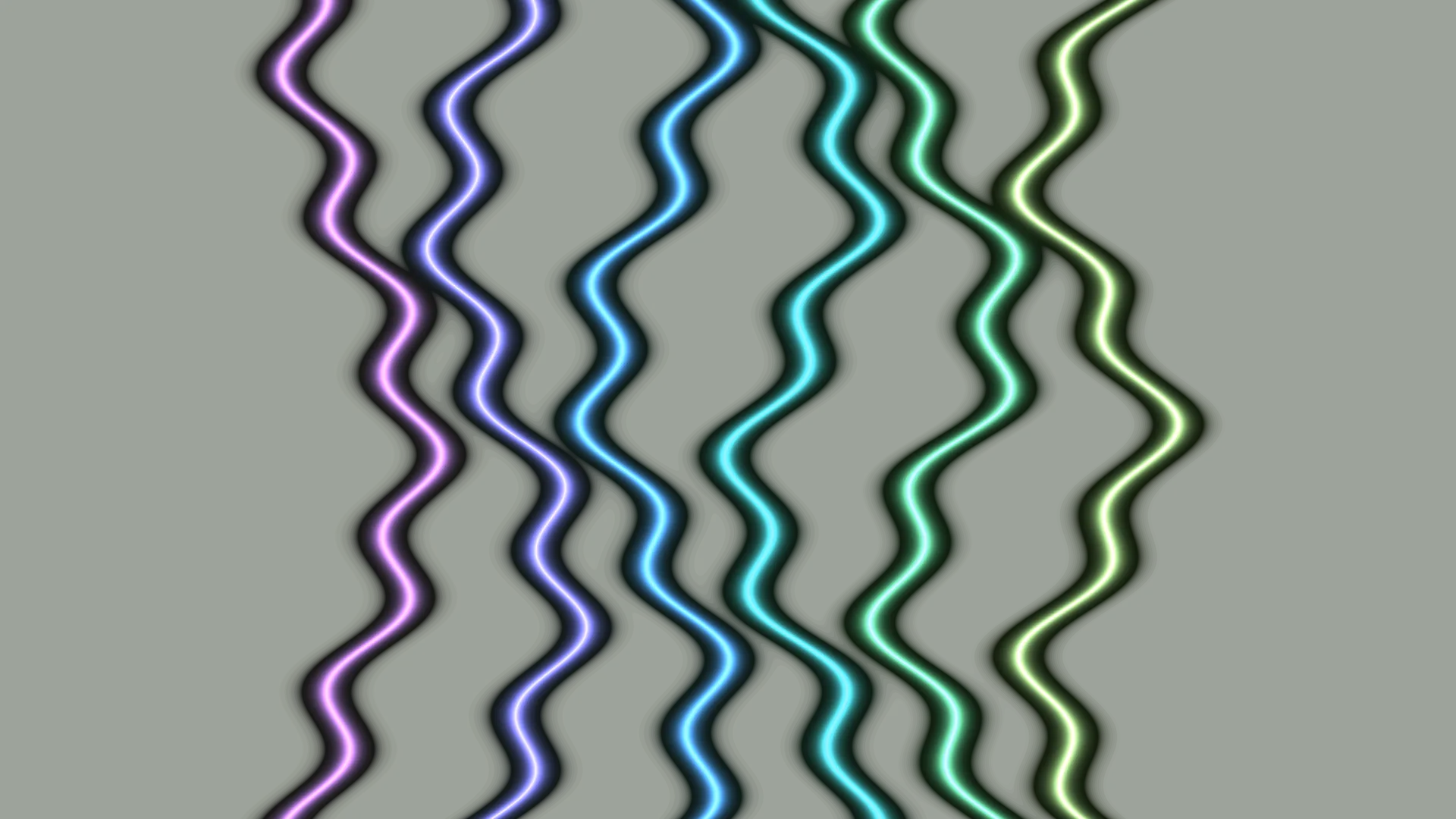 Luminous wavelines across a deep green field — glowing lines wallpaper at 3840x2160