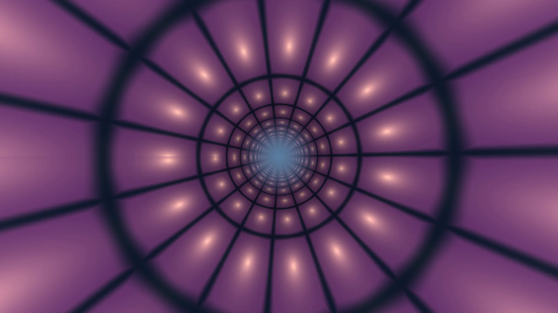 Violet Radial Tunnel with Luminous Rings — radial tunnel wallpaper at 3840x2160