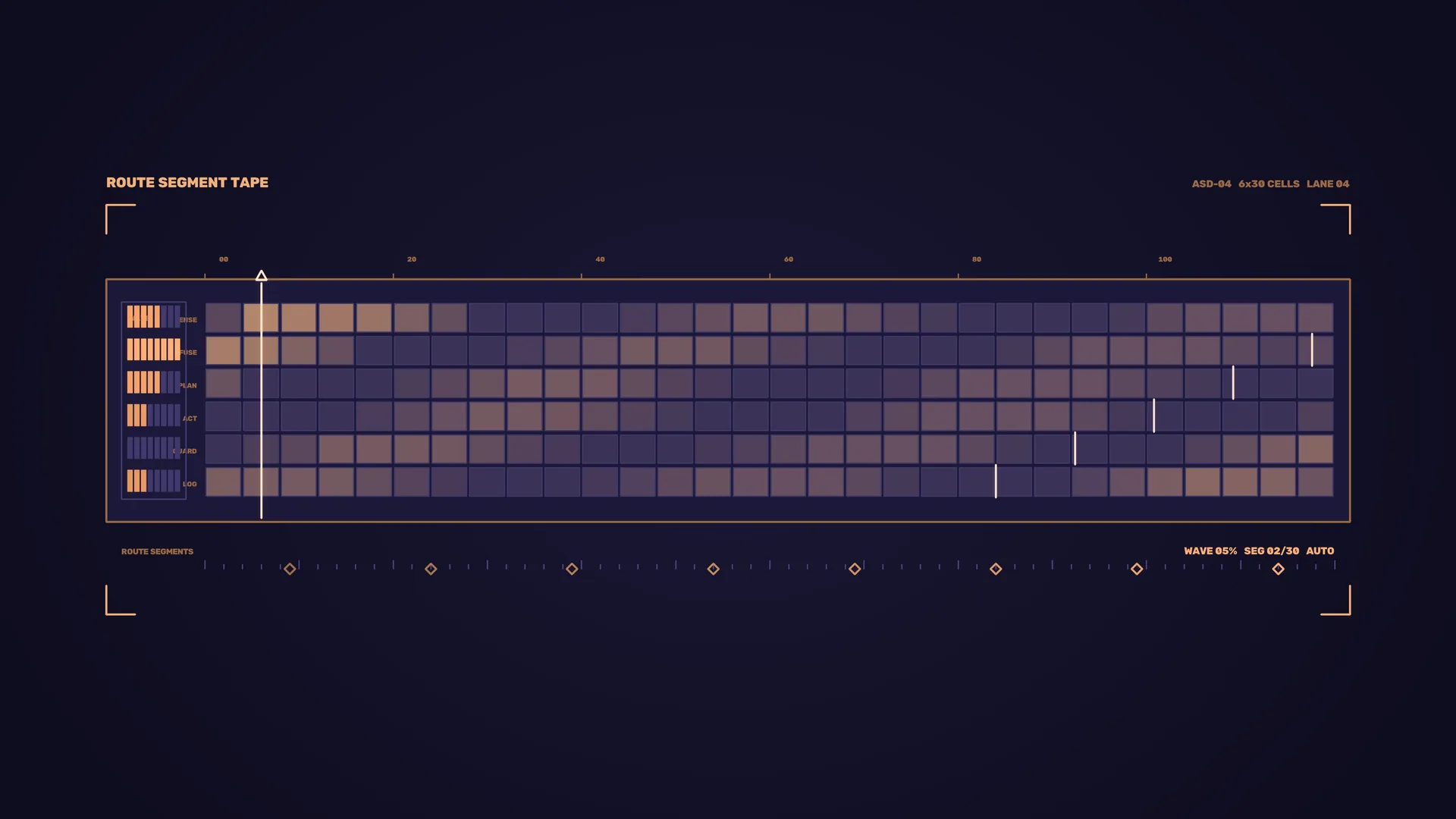 Amber Route Grid on a Midnight Field — route diagram wallpaper at 3840x2160