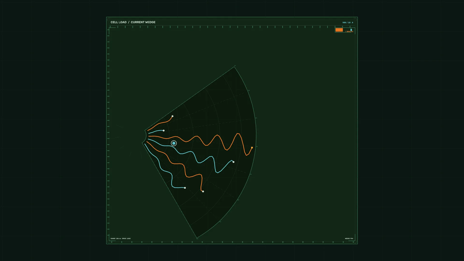 Dark green electrical wedge diagram with signal lines — electrical diagram wallpaper at 3840x2160