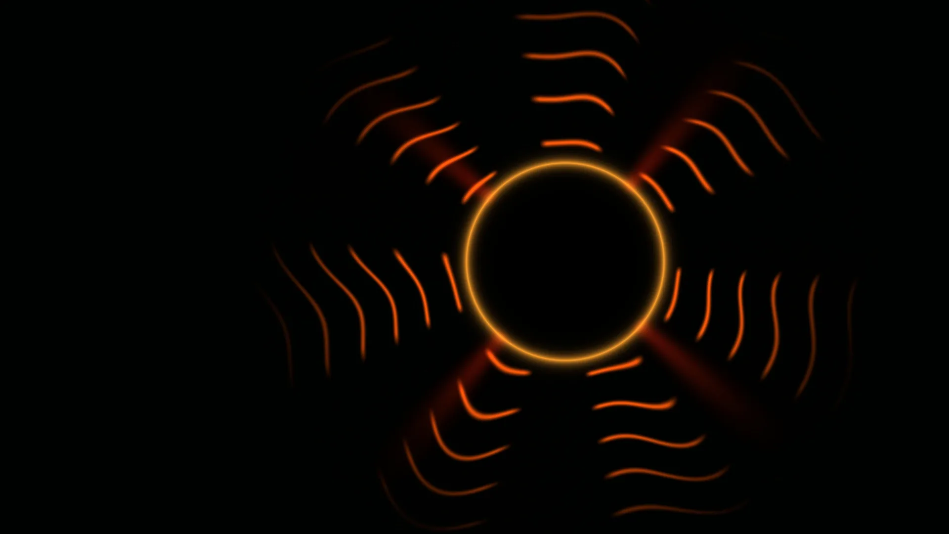 Amber ring with radiating orange linework — amber ring wallpaper at 3840x2160
