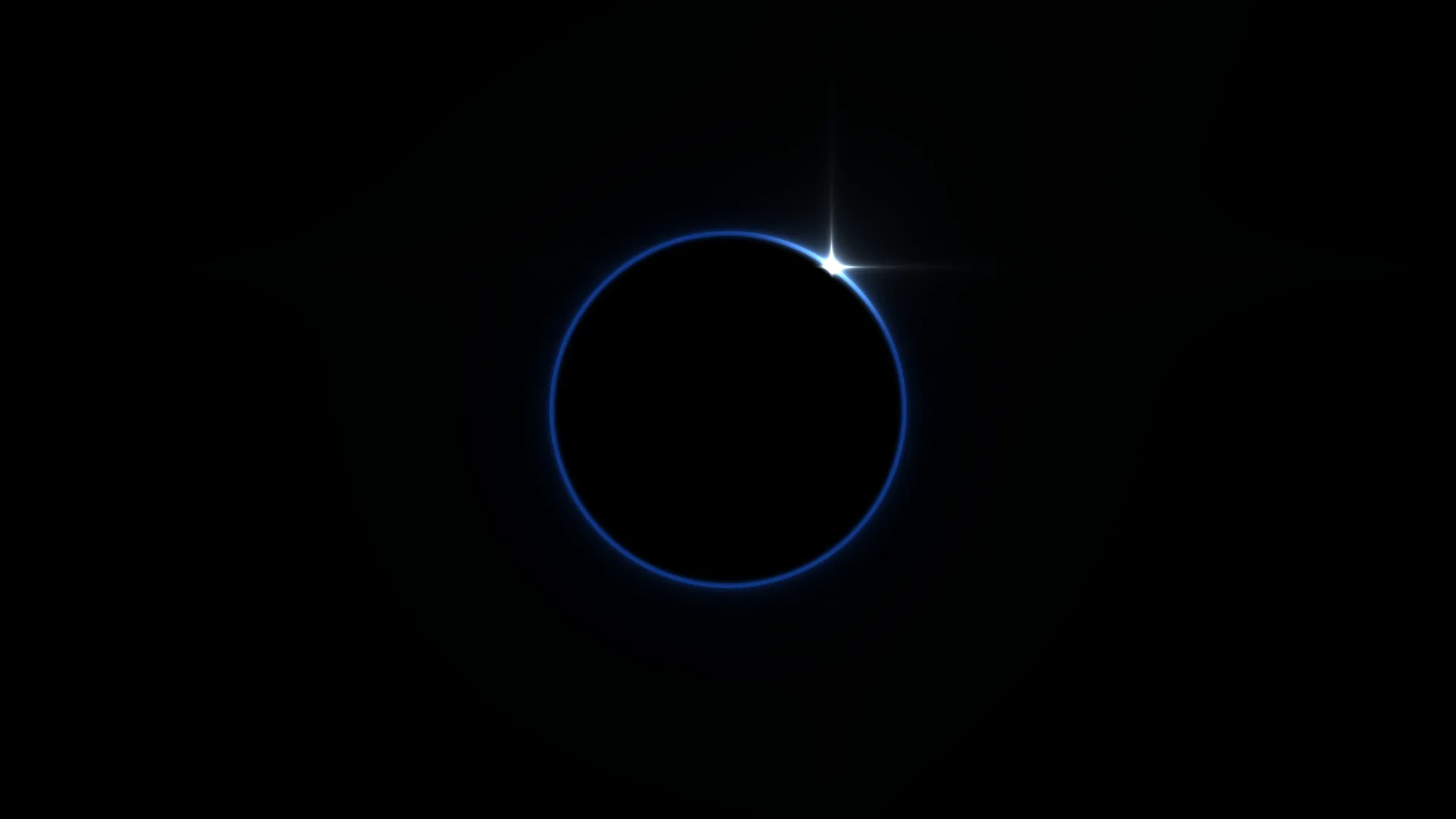 Blue eclipse ring with a single point of light — blue ring wallpaper at 3840x2160
