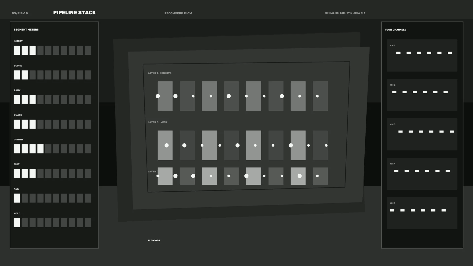 Monochrome pipeline flow control diagram — pipeline diagram wallpaper at 3840x2160
