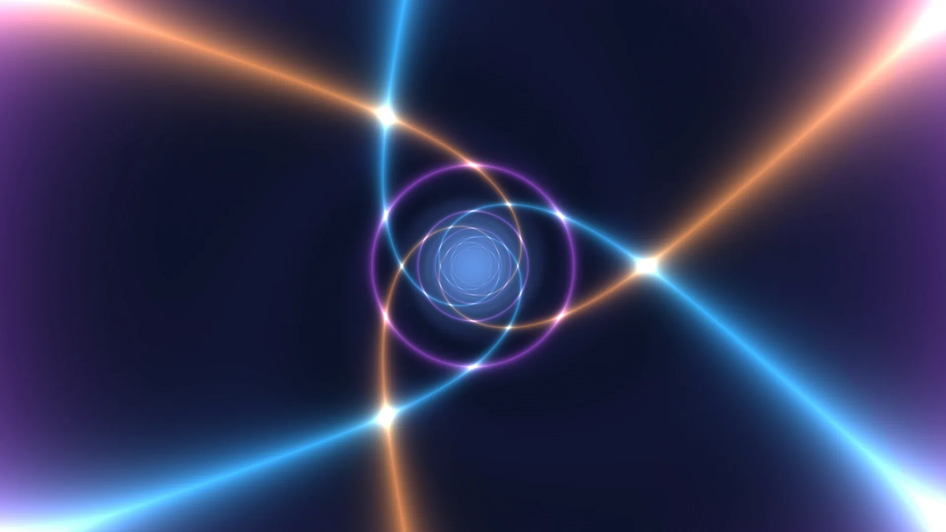 Luminous spirals across a midnight blue field — abstract wallpaper at 3840x2160