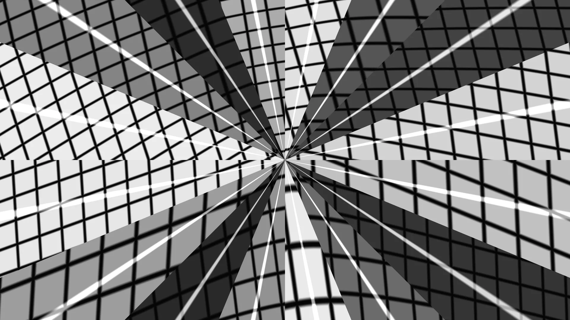 Monochrome Grid Radiating into Geometric Space — abstract geometry wallpaper at 3840x2160