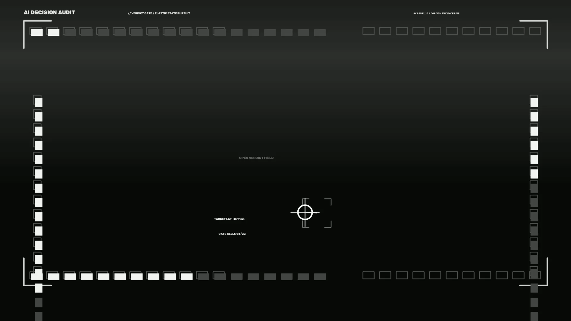 Monochrome targeting grid with central crosshair — targeting grid wallpaper at 3840x2160