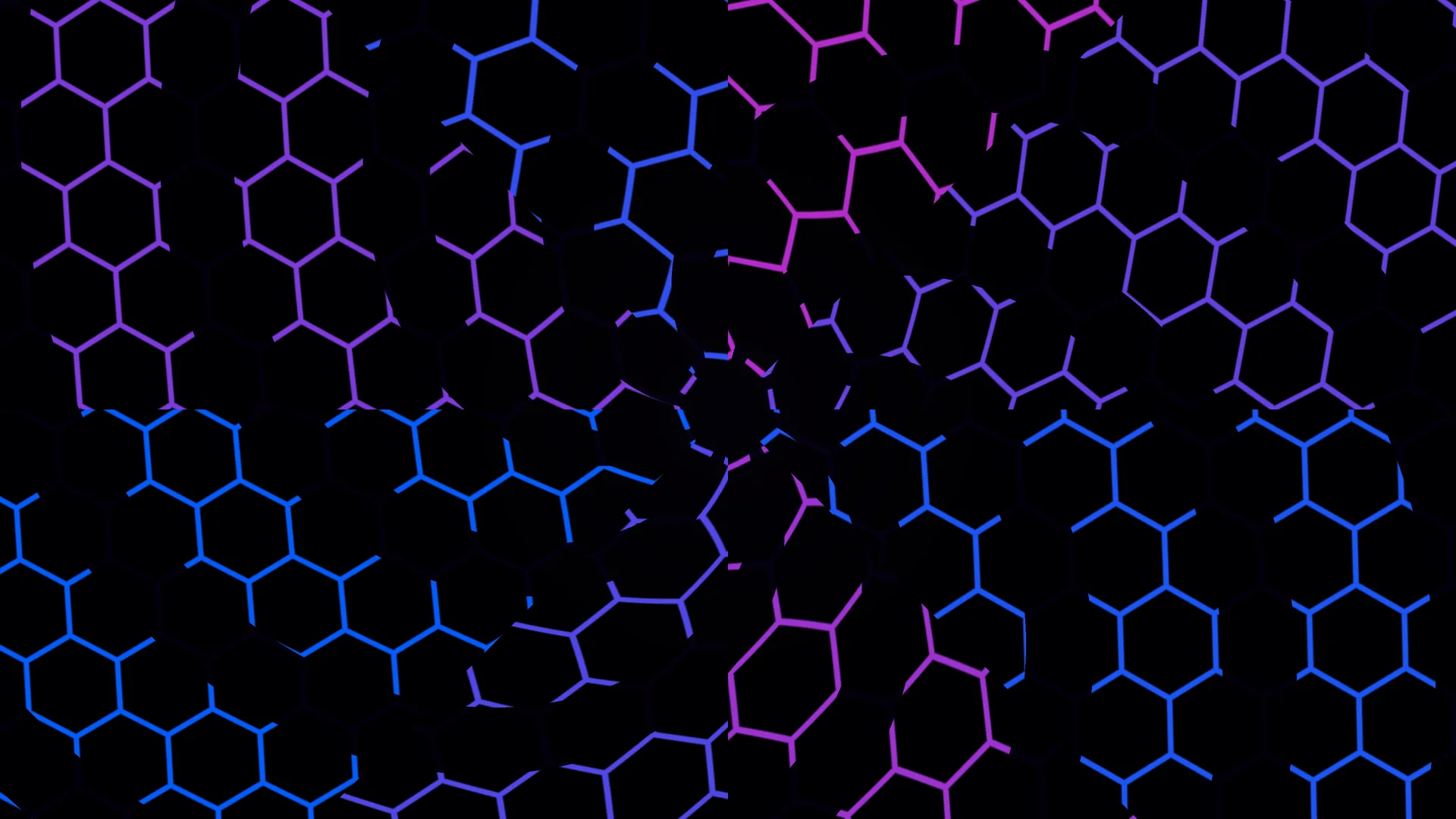 Neon hexagonal lattice on a black field — hexagonal lattice wallpaper at 3840x2160