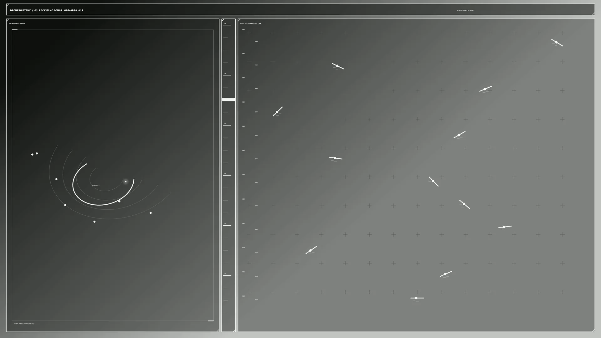 Monochrome orbital diagram with tracking grid — orbital diagram wallpaper at 3840x2160