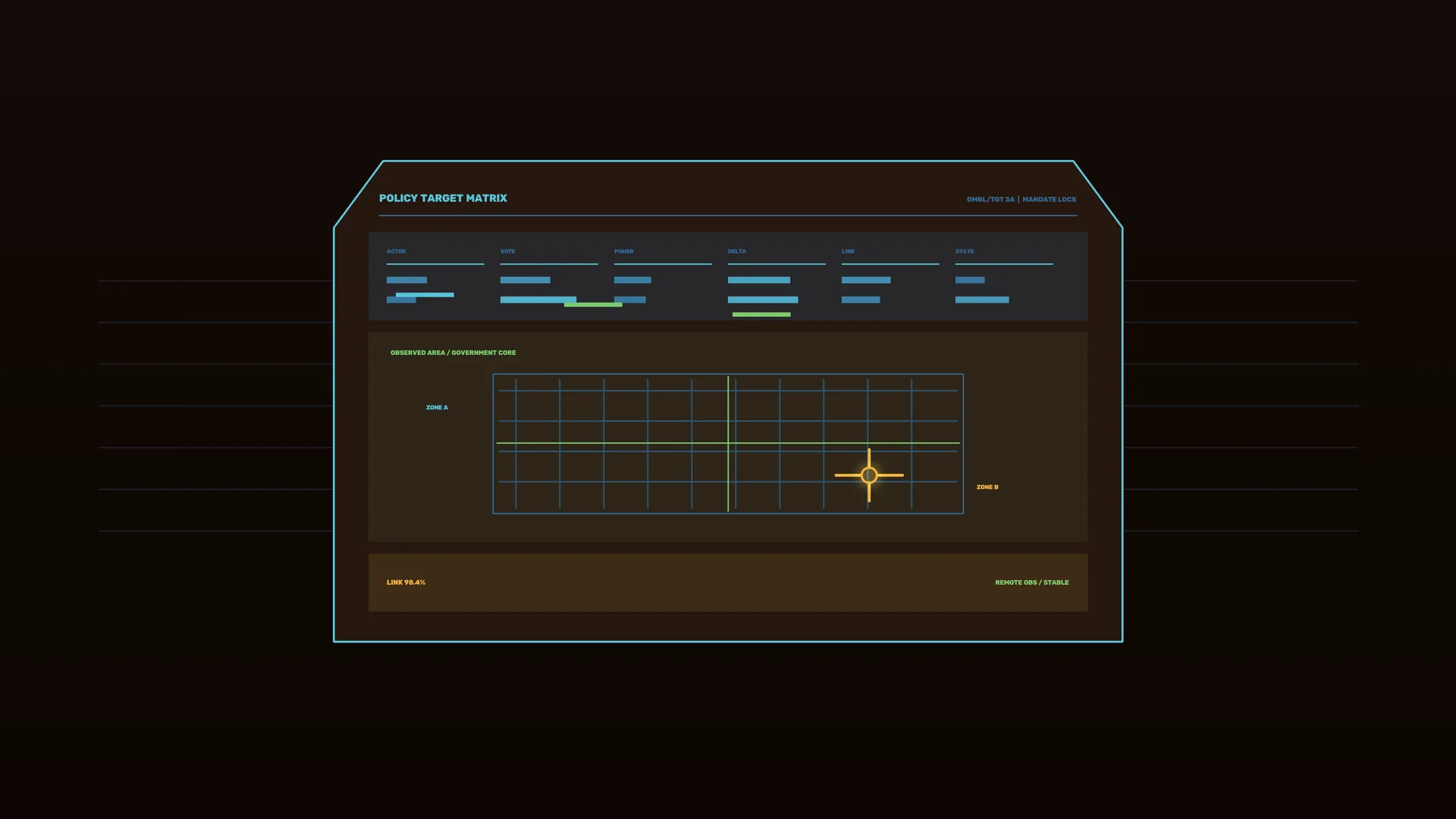 Neon policy matrix over a dark field — policy matrix wallpaper at 3840x2160