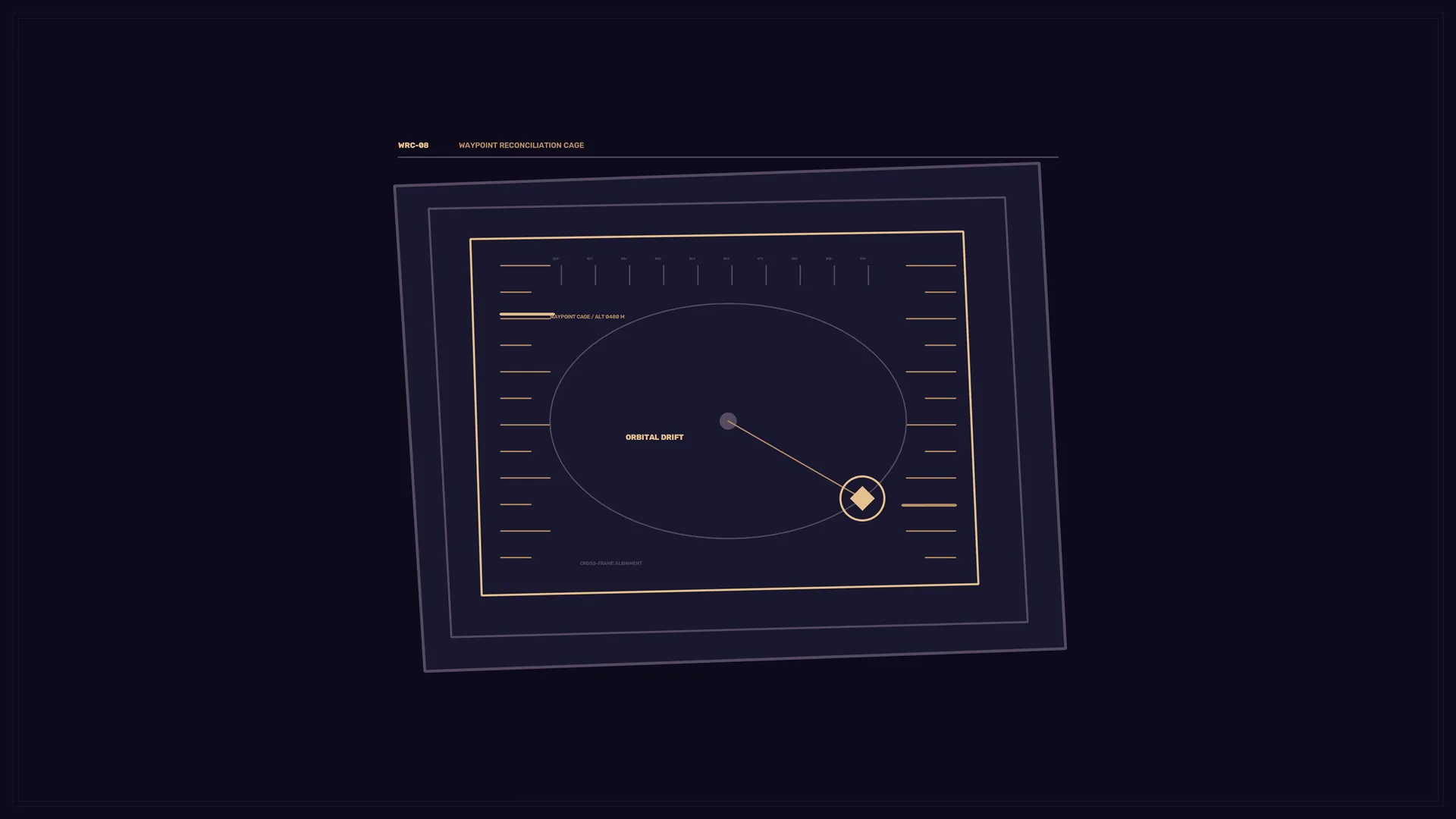 Orbital diagram in violet and amber geometry — orbital diagram wallpaper at 3840x2160