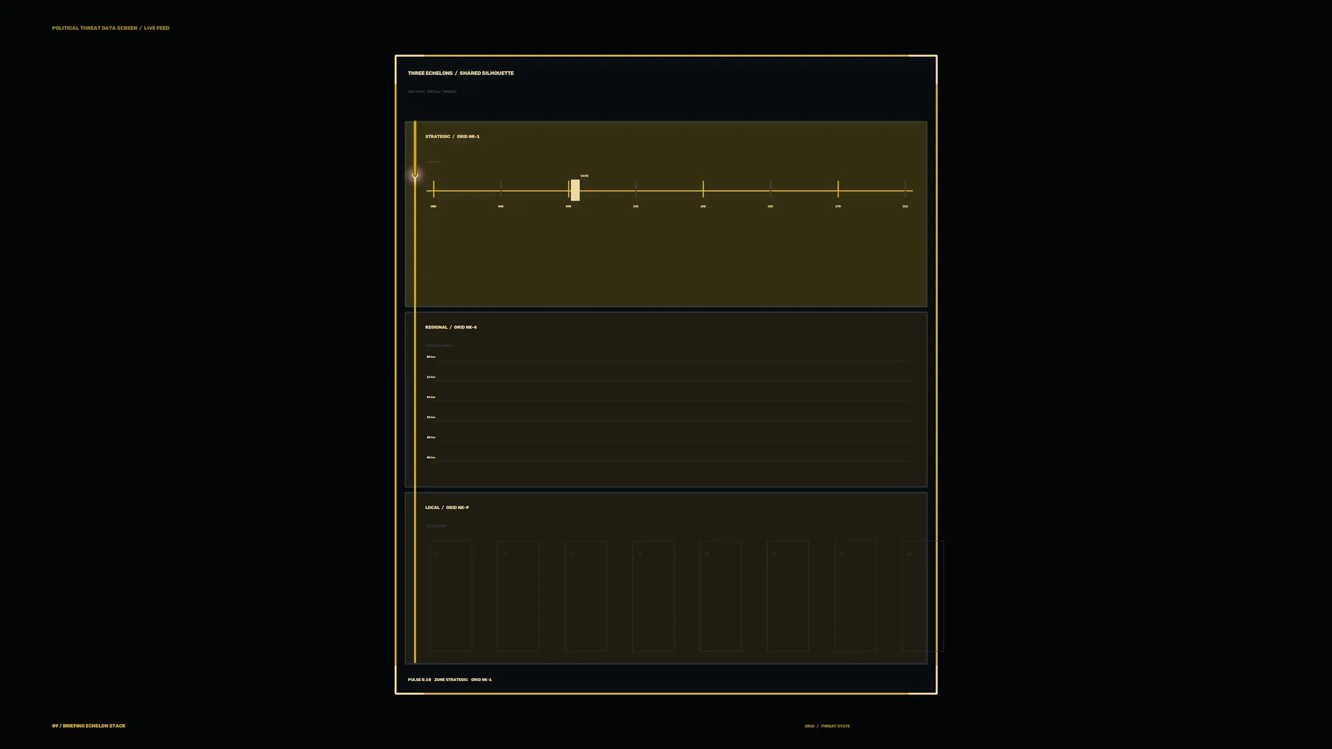 Amber Grid Interface on a Black Field — data interface wallpaper at 3840x2160