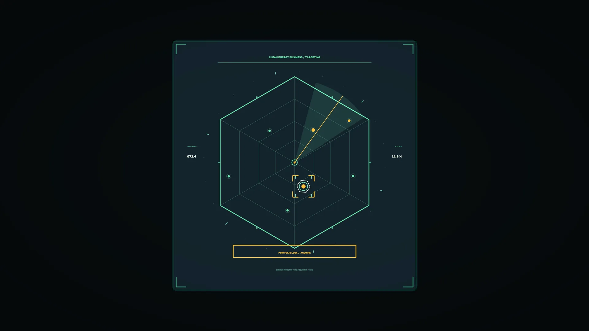 Neon geometric energy targeting interface — geometric interface wallpaper at 3840x2160