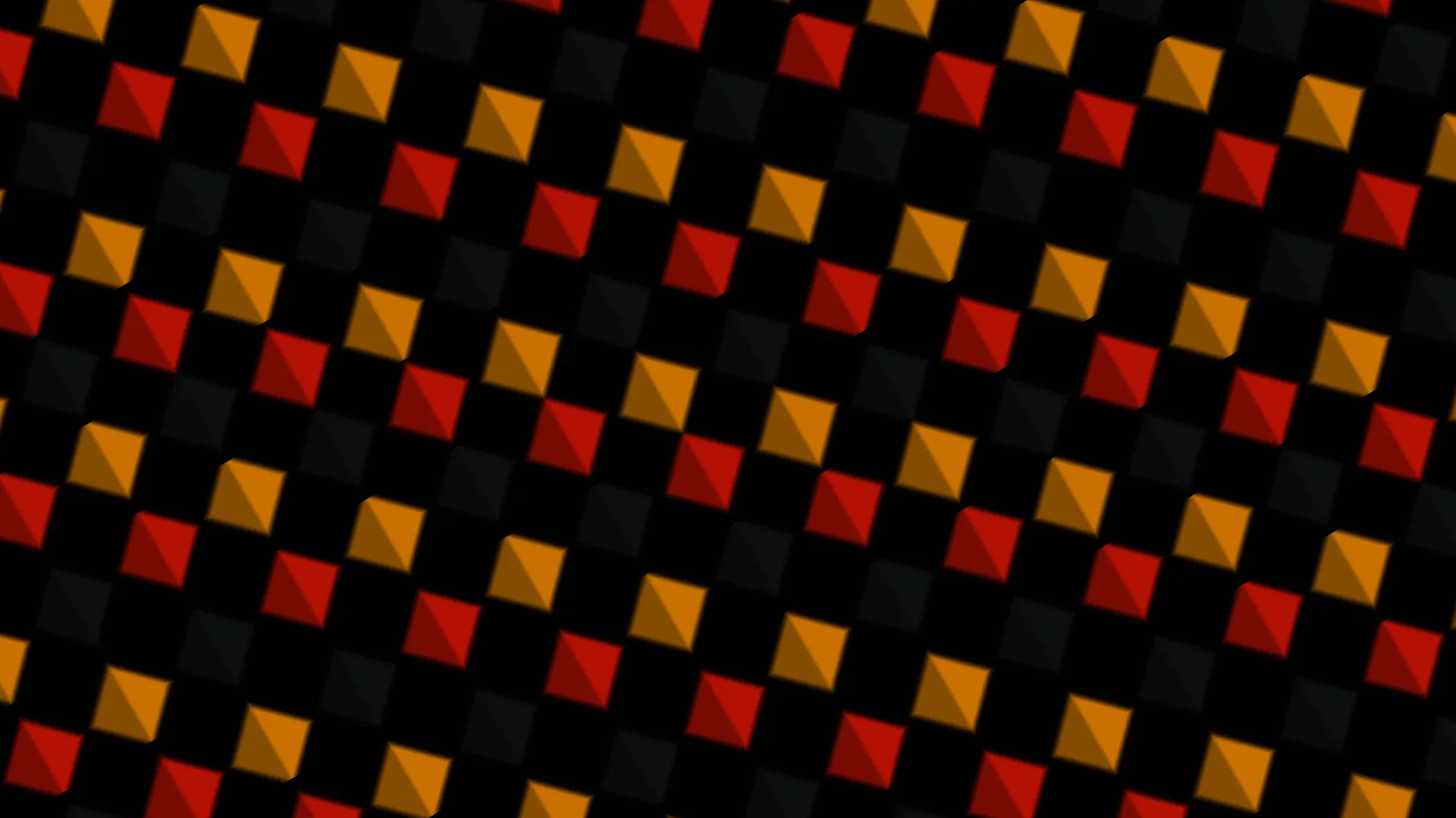 Angular Red and Amber Tiles on a Black Field — geometric wallpaper at 3840x2160
