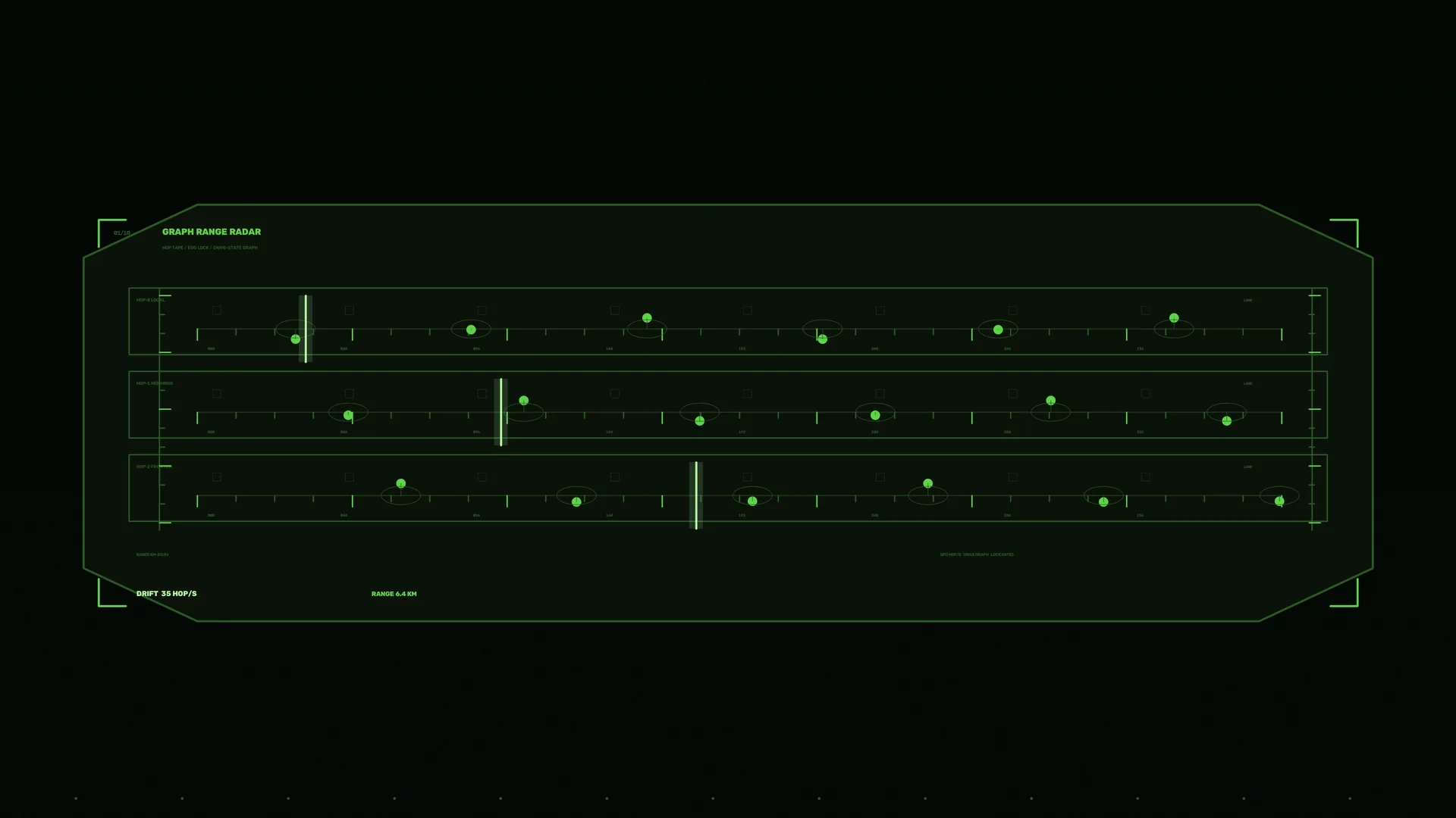 Green radar interface on a black field — radar wallpaper at 3840x2160
