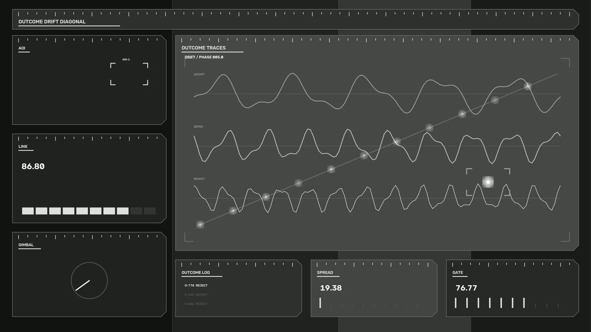 Monochrome waveform analytics interface — waveform wallpaper at 3840x2160