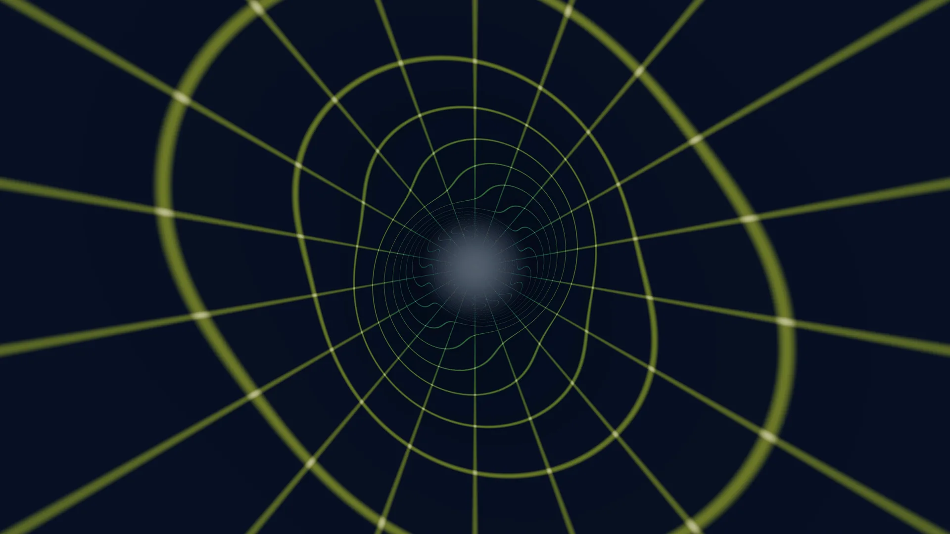 Concentric green geometry in deep blue space — concentric rings wallpaper at 3840x2160