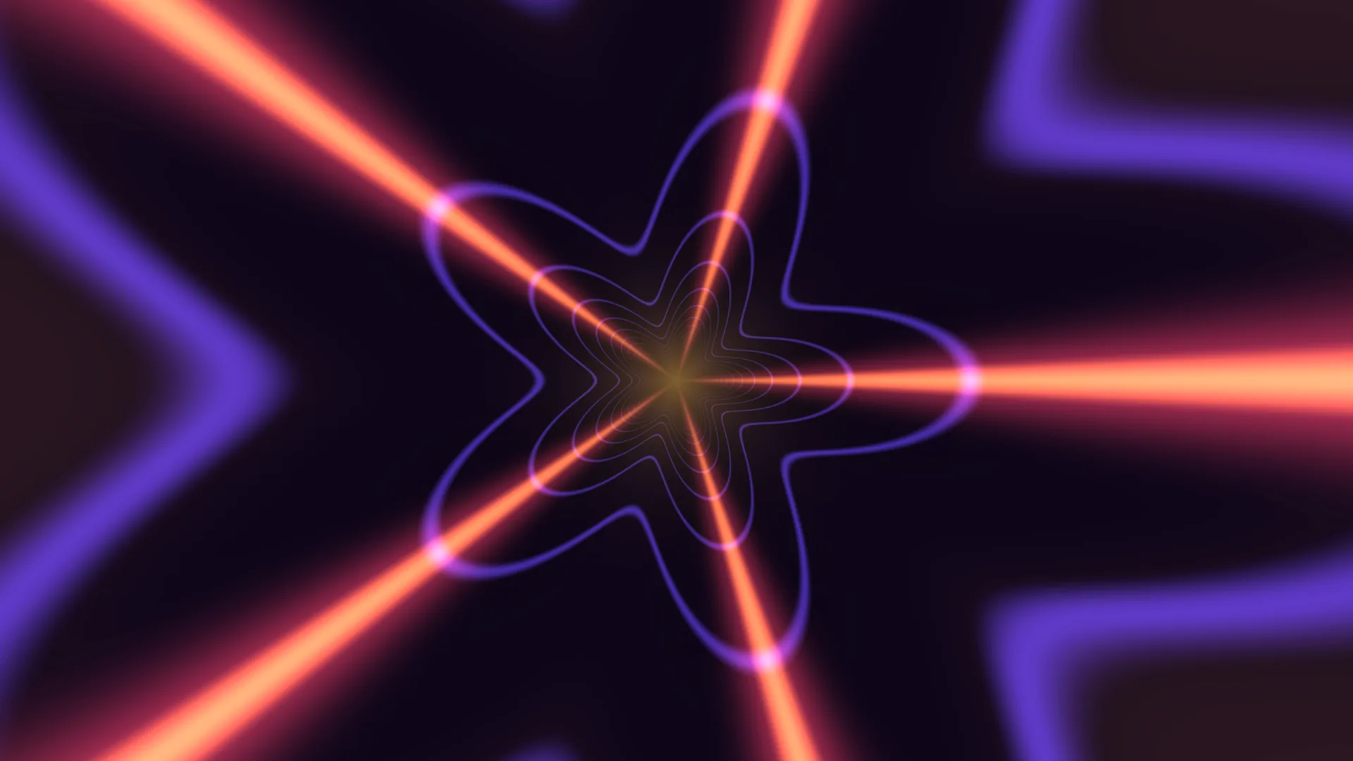 Neon lines around a violet central form — abstract wallpaper at 3840x2160