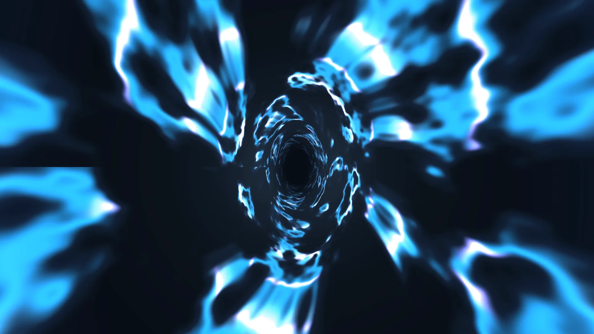 Electric blue vortex in deep midnight space — vortex wallpaper at 3840x2160