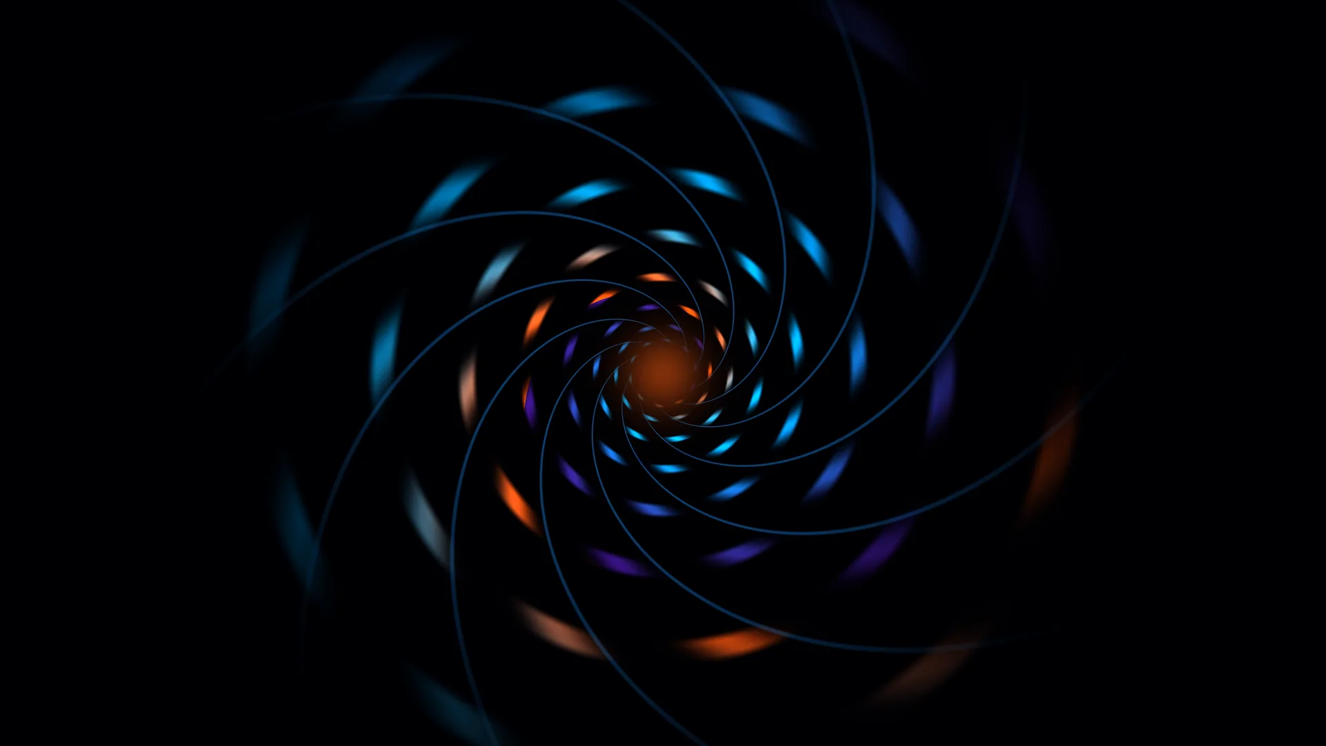 Luminous spiral with a warm central glow — spiral wallpaper at 3840x2160