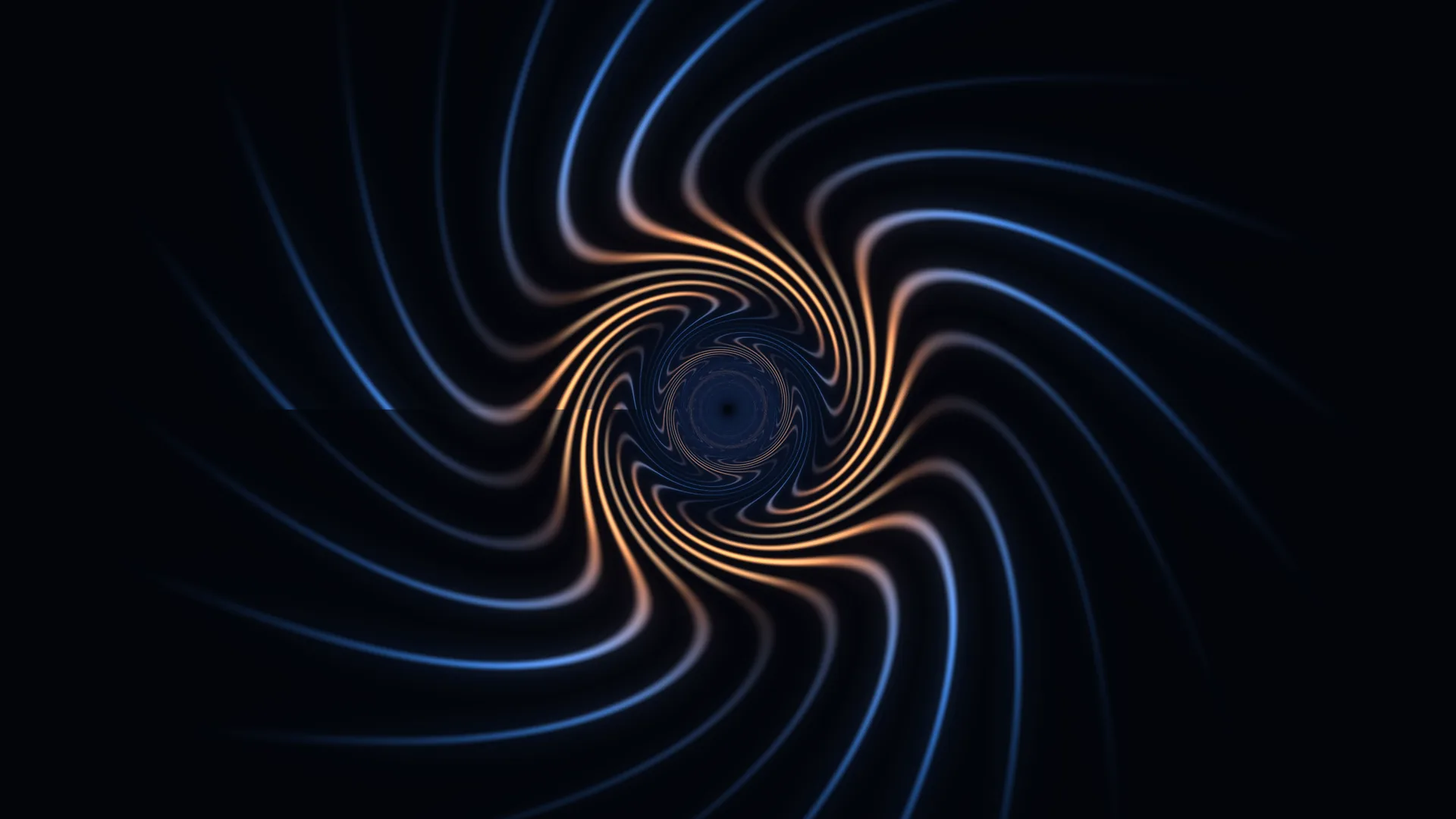 Blue and amber spiral lines in deep space — spiral wallpaper at 3840x2160
