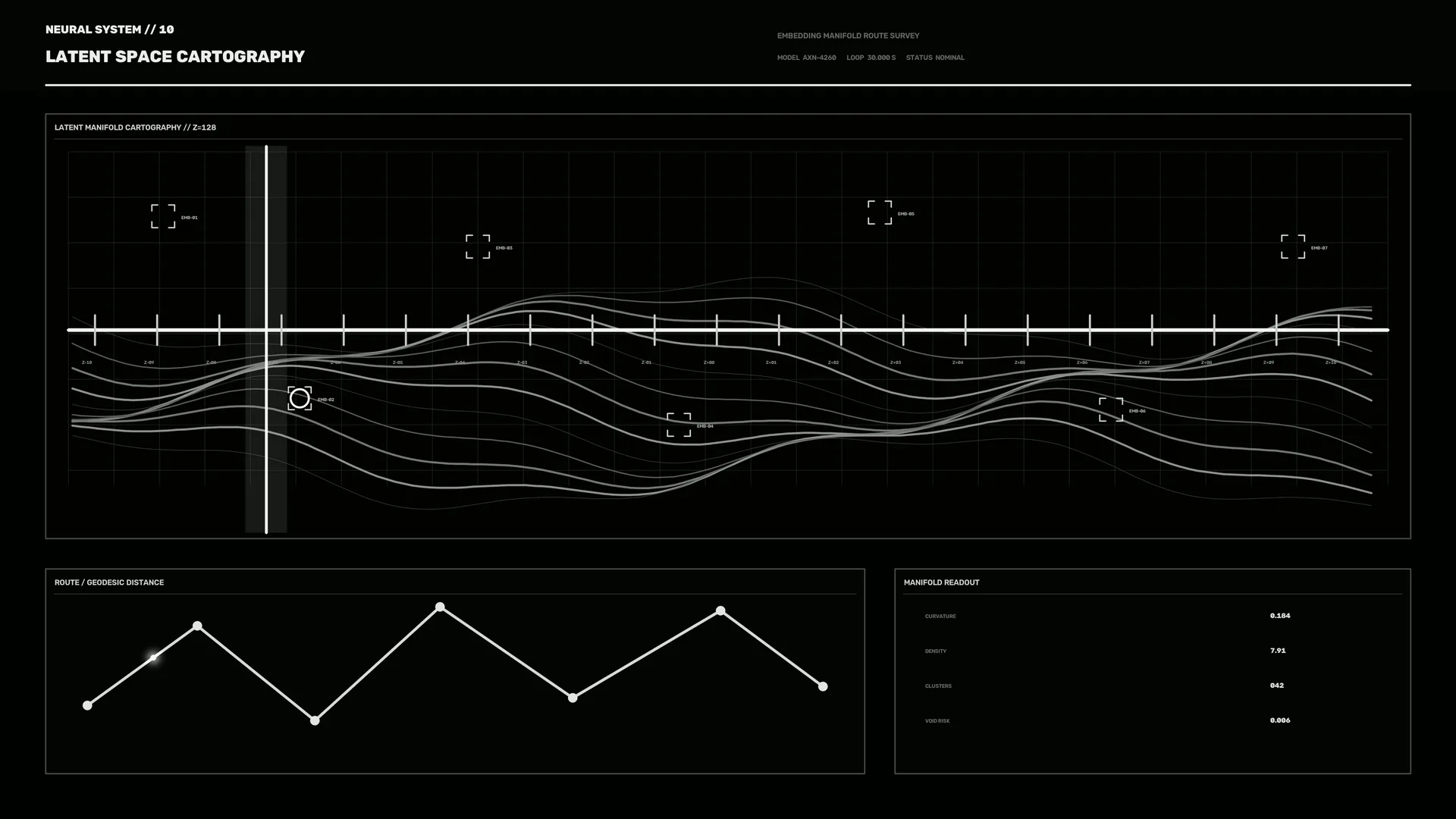 Latent Space Cartography in Black and White — latent space wallpaper at 3840x2160